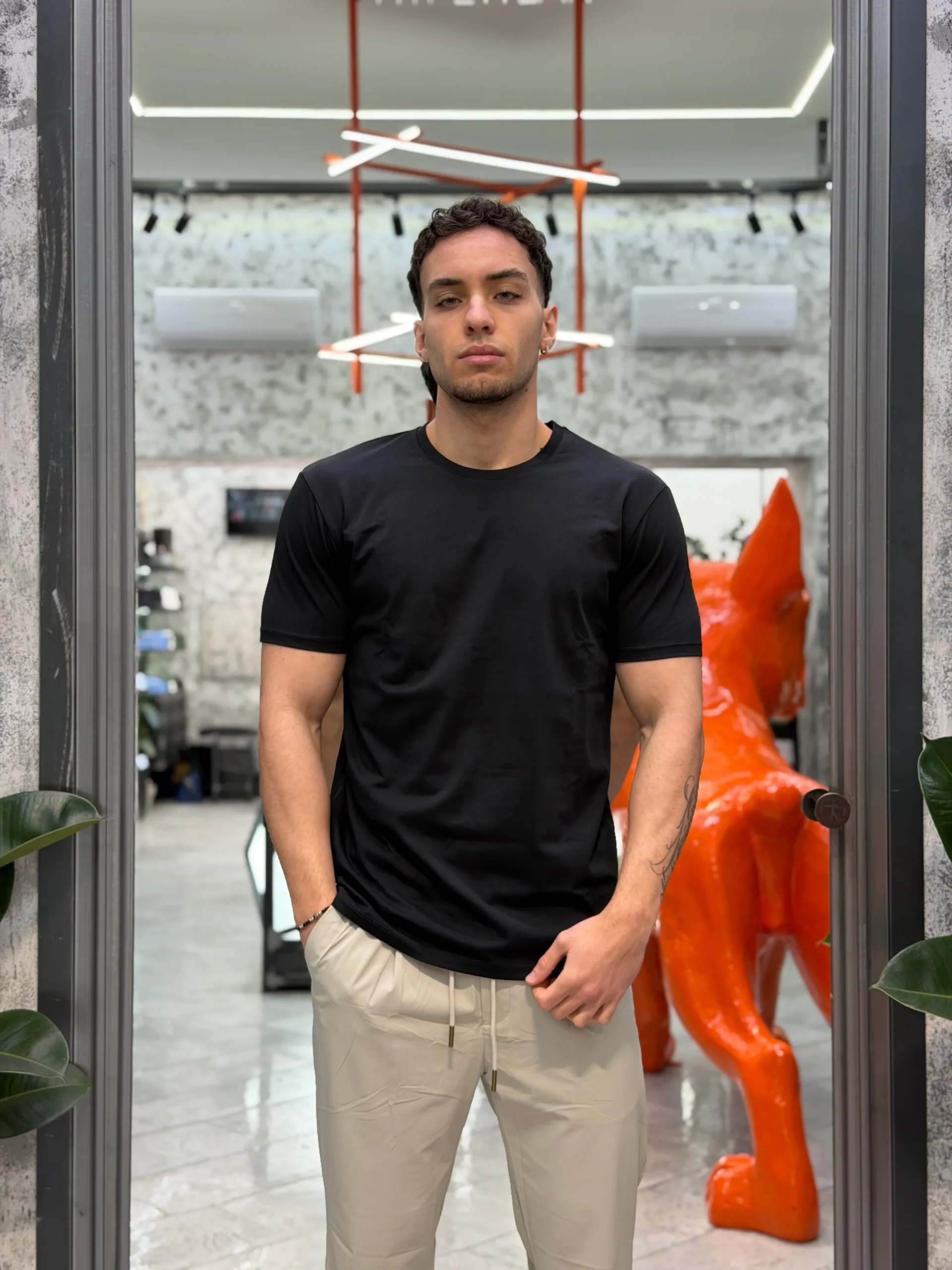 T-SHIRT BASIC IN 100% COTONE EXTRA FINE - REGULAR FIT GL1078F-S26.NER - immagine 2