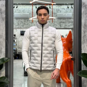 GIUBBINO SMANICATO LUPETTO TRAPUNTATO IN TESSUTO SOFTSHELL STRETCH - REGULAR FIT MK9940026.GRI