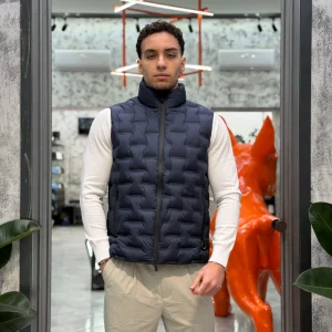 GIUBBINO SMANICATO LUPETTO TRAPUNTATO IN TESSUTO SOFTSHELL STRETCH - REGULAR FIT MK9940026.BLU