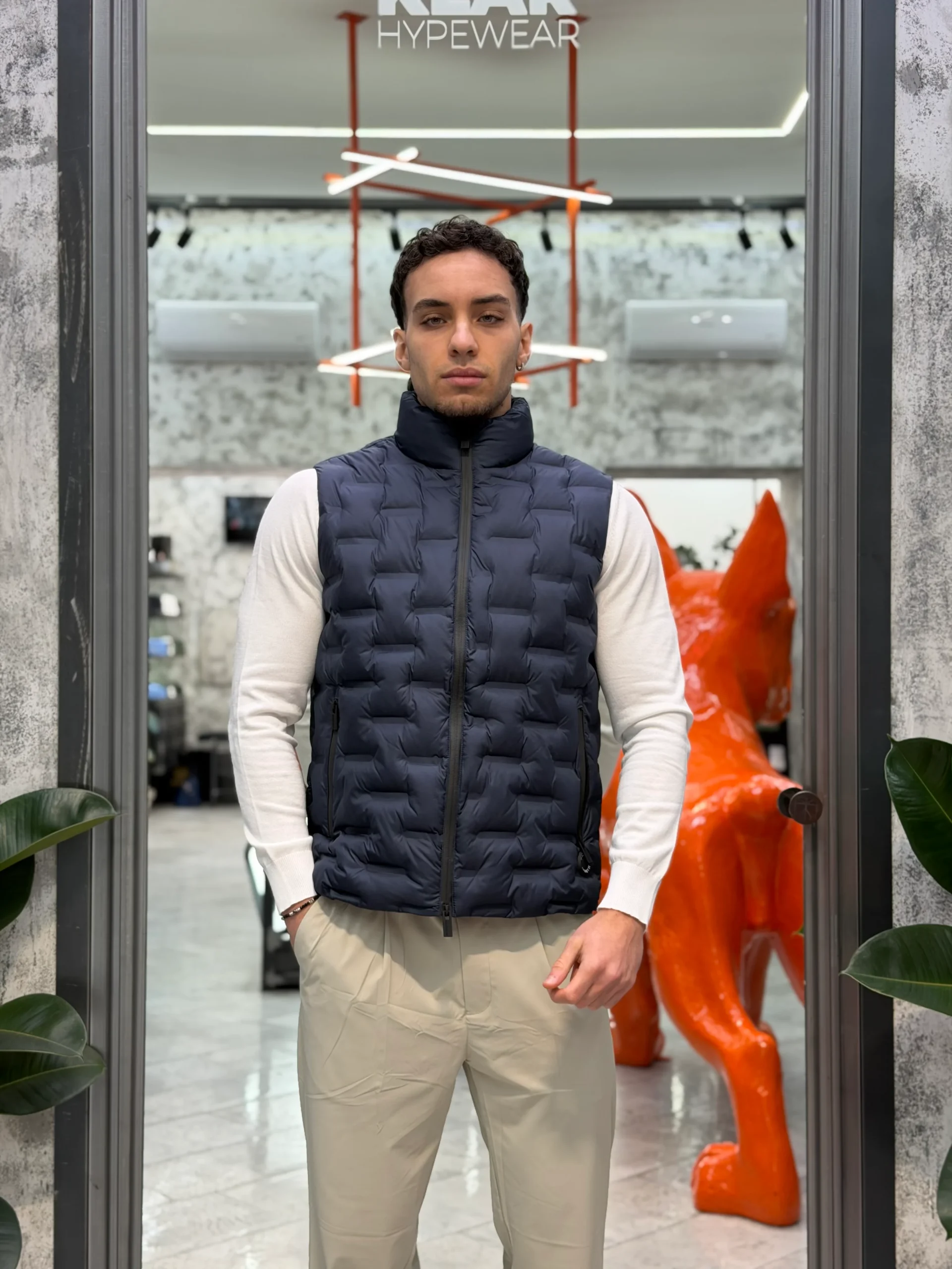 GIUBBINO SMANICATO LUPETTO TRAPUNTATO IN TESSUTO SOFTSHELL STRETCH - REGULAR FIT MK9940026.BLU