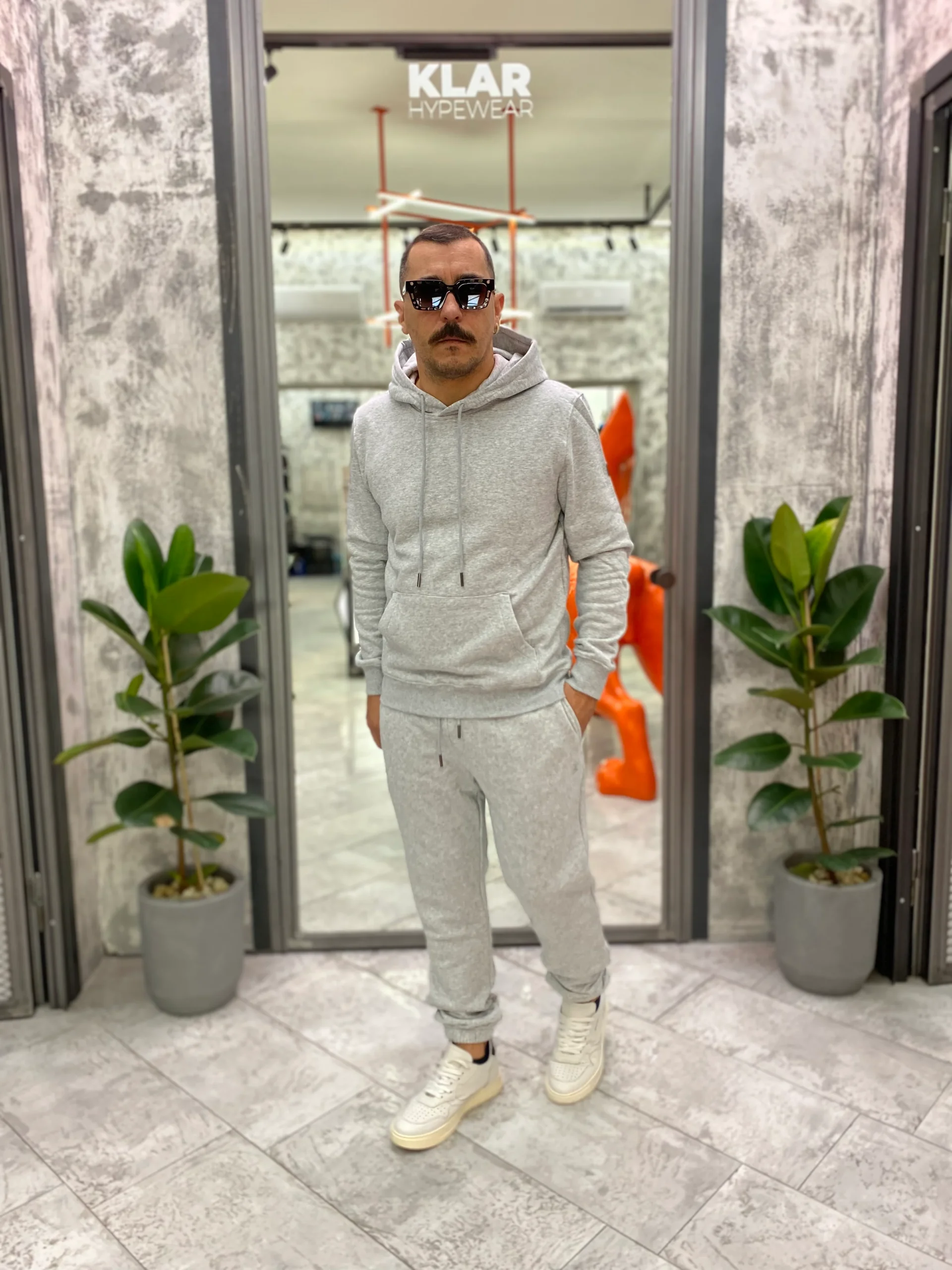 PANTALONE TUTA CON ELASTICO IN VITA E AL FONDO - REGULAR FIT GL2245F-F25.GRI - immagine 4