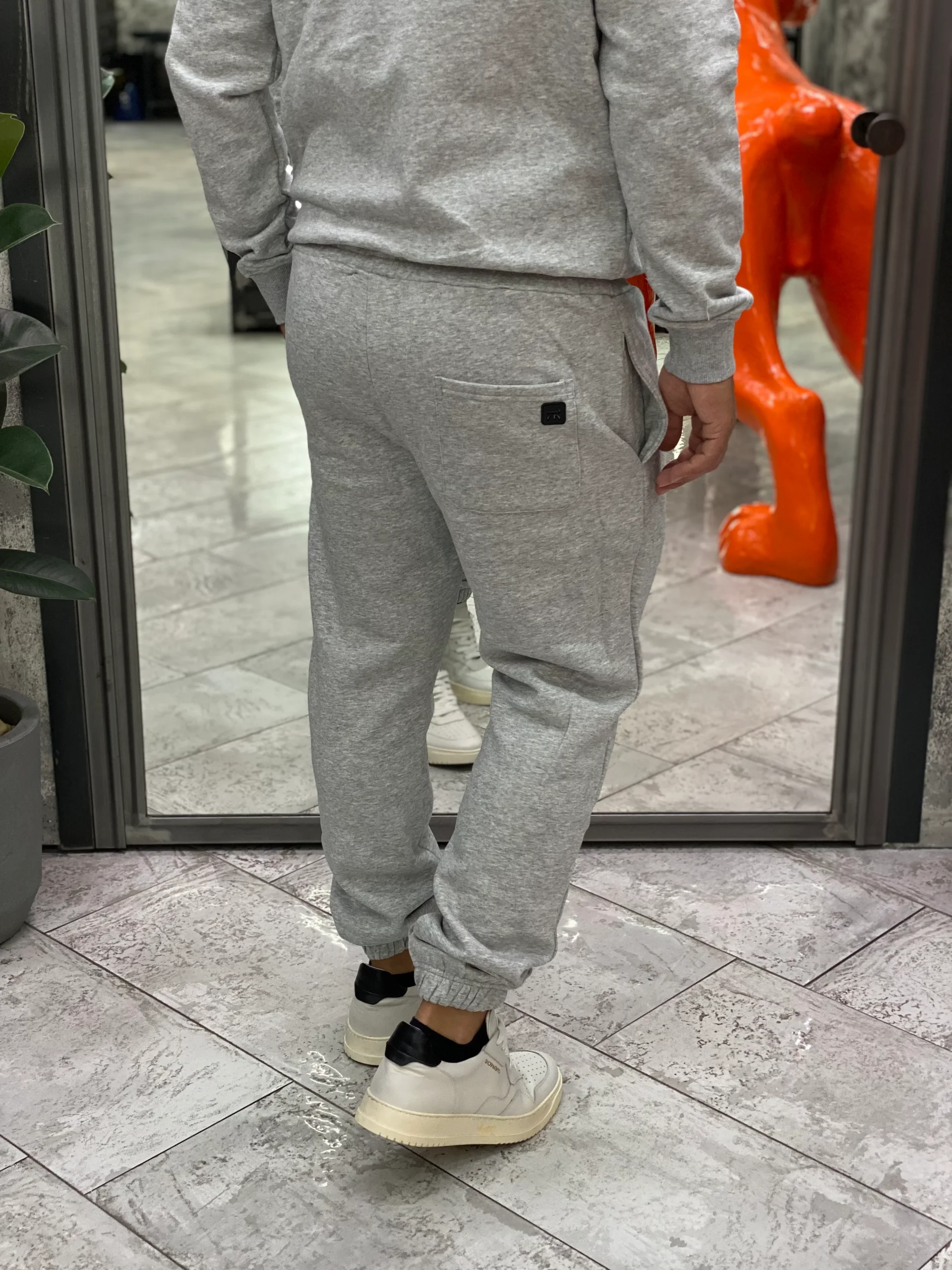 PANTALONE TUTA CON ELASTICO IN VITA E AL FONDO - REGULAR FIT GL2245F-F25.GRI - immagine 3