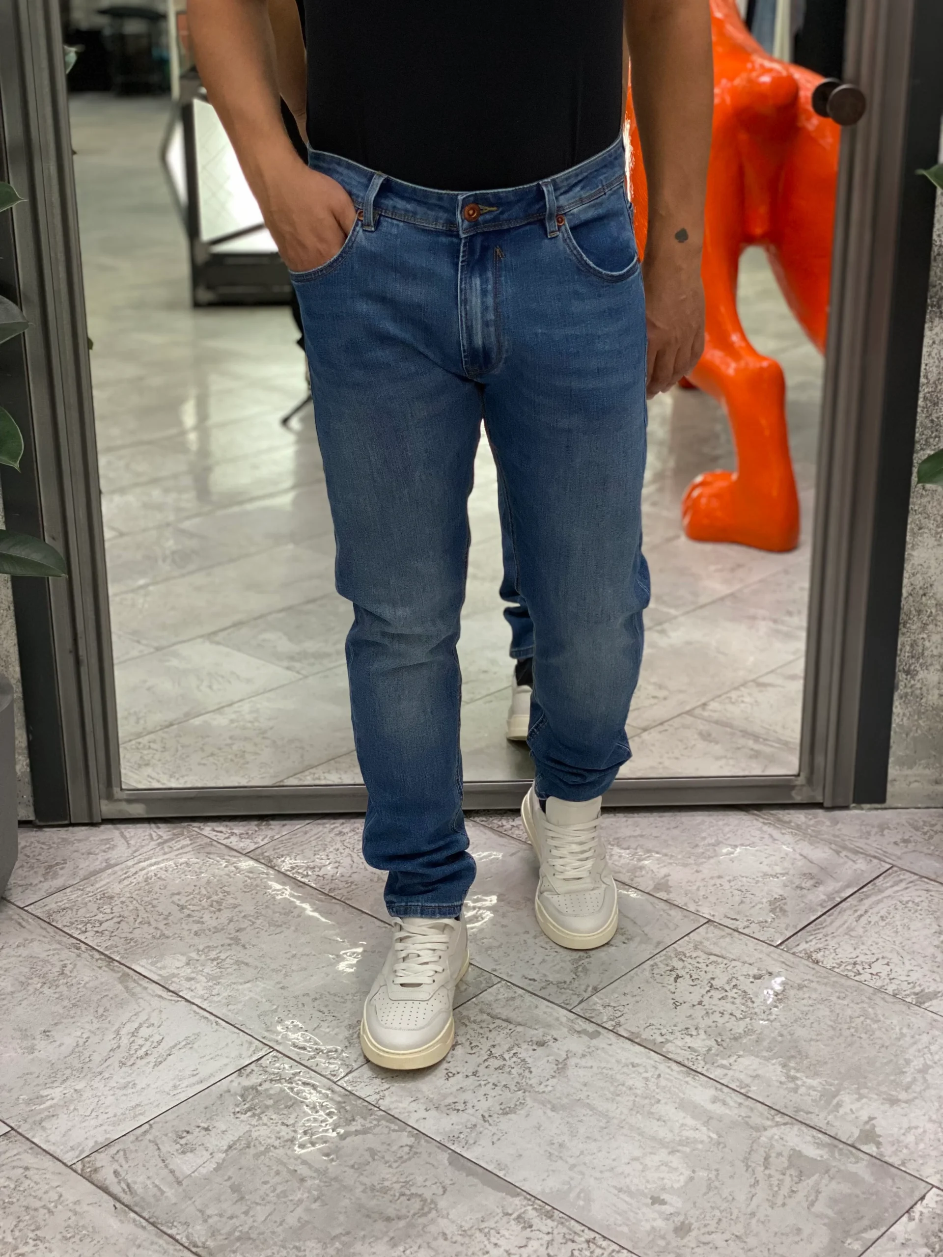 JEANS BRUCE IN TELA ELASTICIZZATA LAVAGGIO MEDIO - REGULAR/SLIM FIT GL6377Q - immagine 4