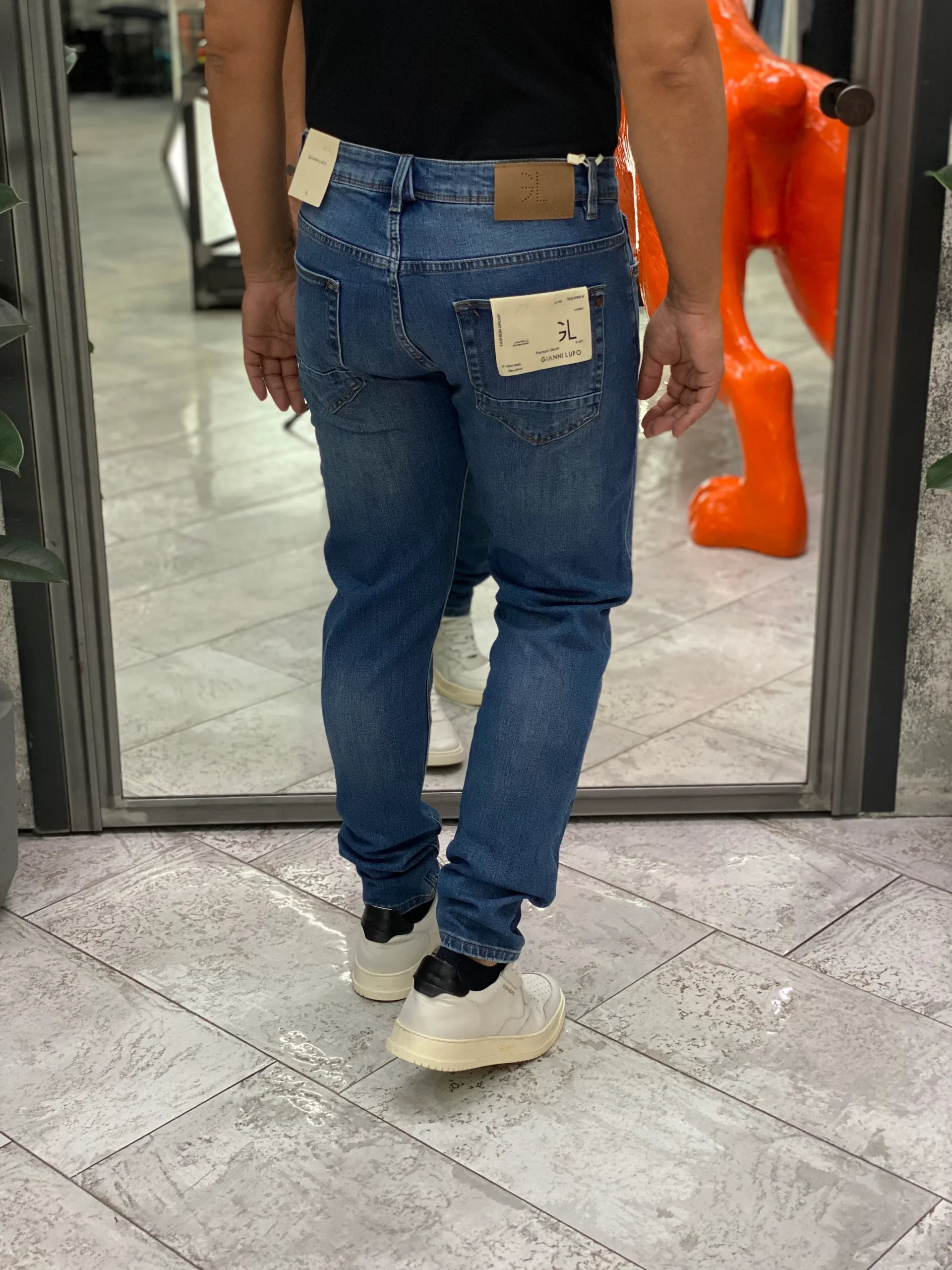 JEANS BRUCE IN TELA ELASTICIZZATA LAVAGGIO MEDIO - REGULAR/SLIM FIT GL6377Q - immagine 5