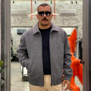 GIUBBINO PERCUT MODELLO COLLEGE IN FLANELLA - REGULAR FIT 10062569.GRI