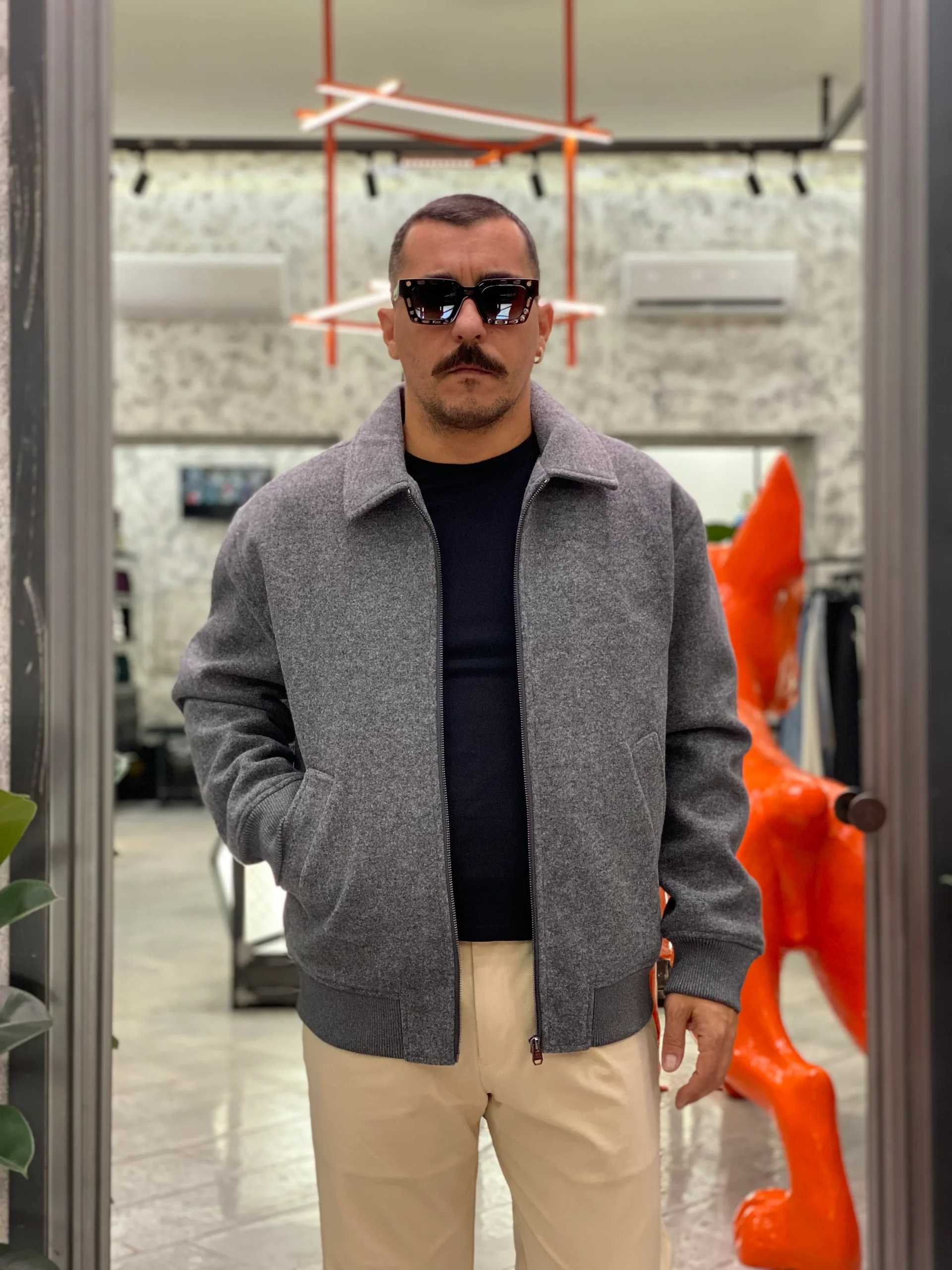 GIUBBINO PERCUT MODELLO COLLEGE IN FLANELLA - REGULAR FIT 10062569.GRI