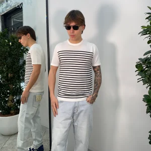 T-SHIRT IN FILO A RIGHE ORIZZONTALI BLACK & WHITE - REGULAR FIT