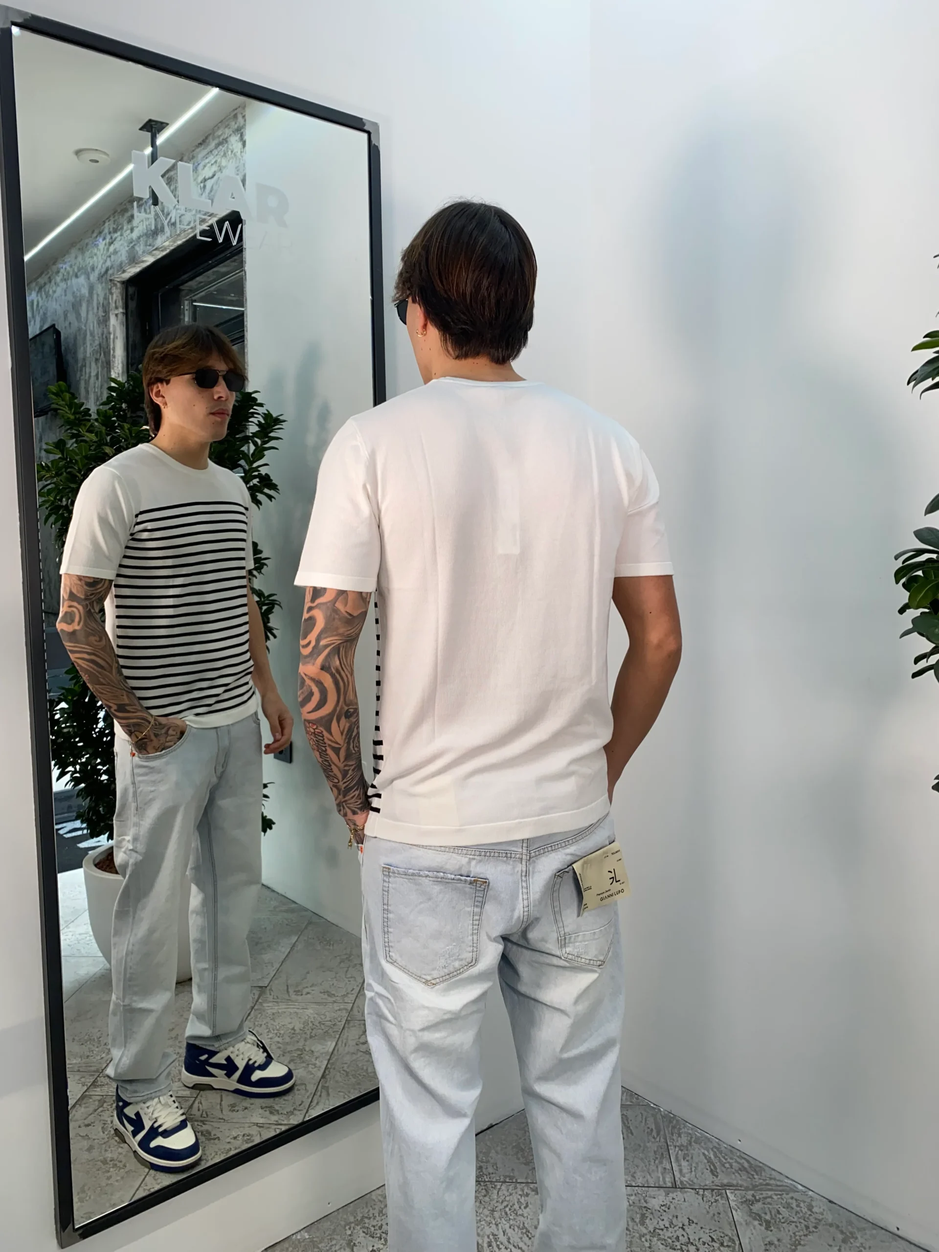 T-SHIRT IN FILO A RIGHE ORIZZONTALI BLACK & WHITE - REGULAR FIT - immagine 3