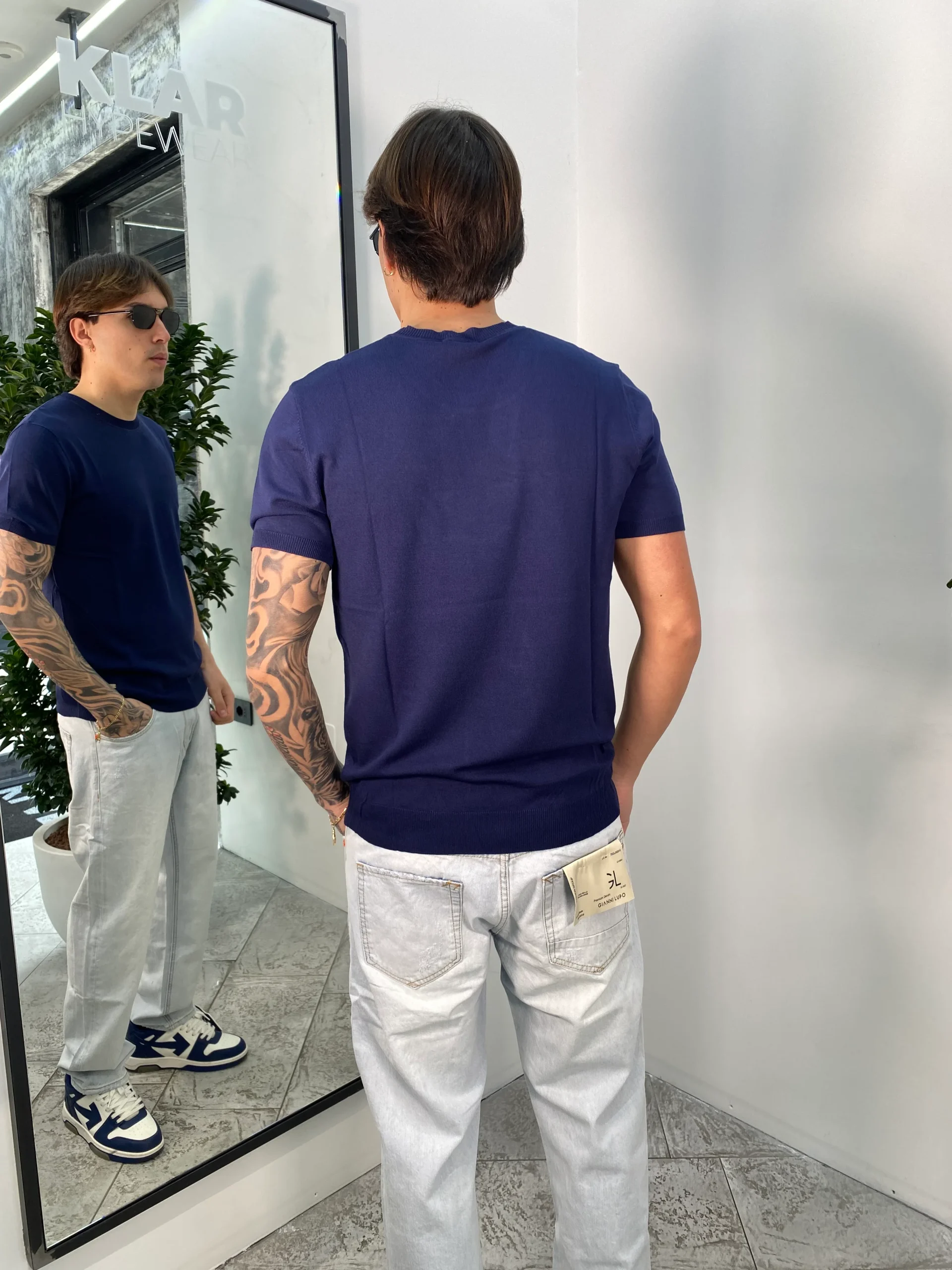 T-SHIRT IN FILO BASIC - MANICHE E VITA ELASTICIZZATE - REGULAR FIT - immagine 9