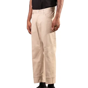 PANTALONE 5 TASCHE IN COTONE CON RISVOLTO RELAXED FIT