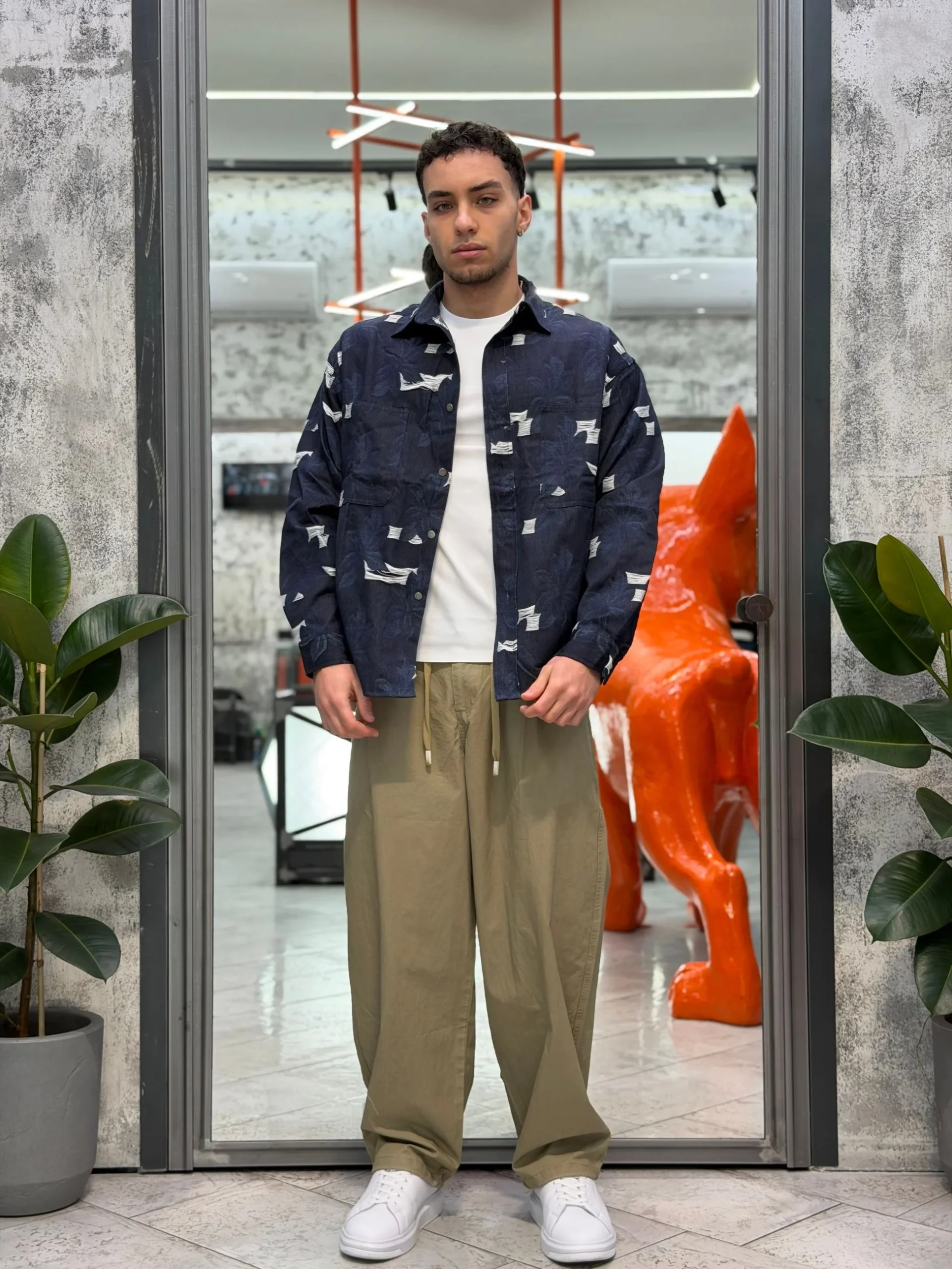 PANTALACCIO IN 100% COTONE MODELLO JAPAN CON PINCE (LACCETTO REGOLABILE AL FONDO) - OVER FIT GLW081G - immagine 9