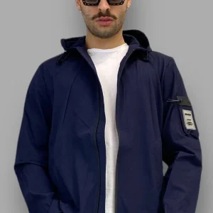 GIUBBINO CON CAPPUCCIO IN TESSUTO TECNICO ANTI PIOGGIA ANTI VENTO - REGULAR FIT