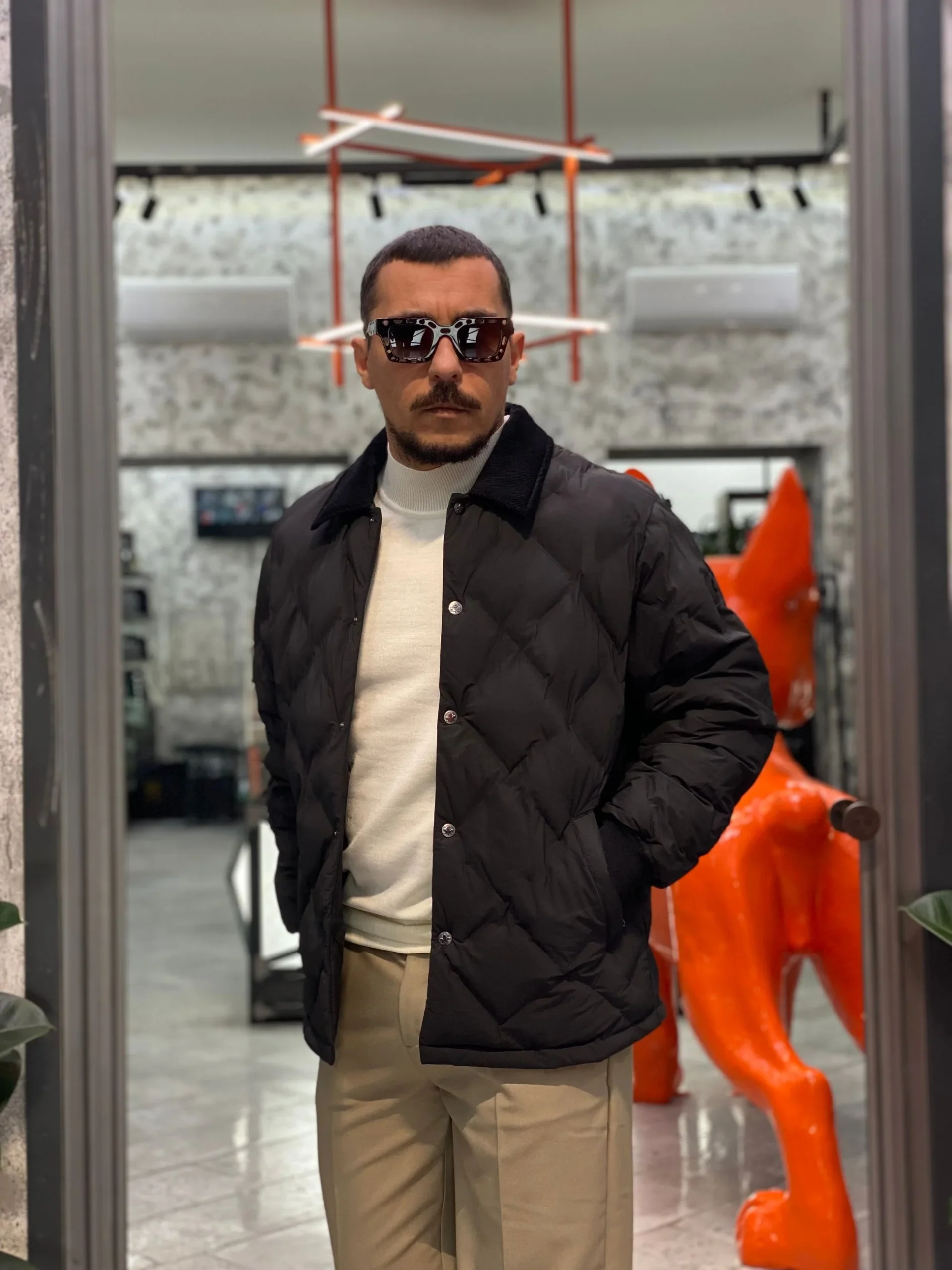 GIACCA GLENEVIS TRAPUNTATA MODELLO BARBOUR IN TESSUTO ELASTICIZZATO - COMFORT FIT CN.G225242.NER - immagine 3