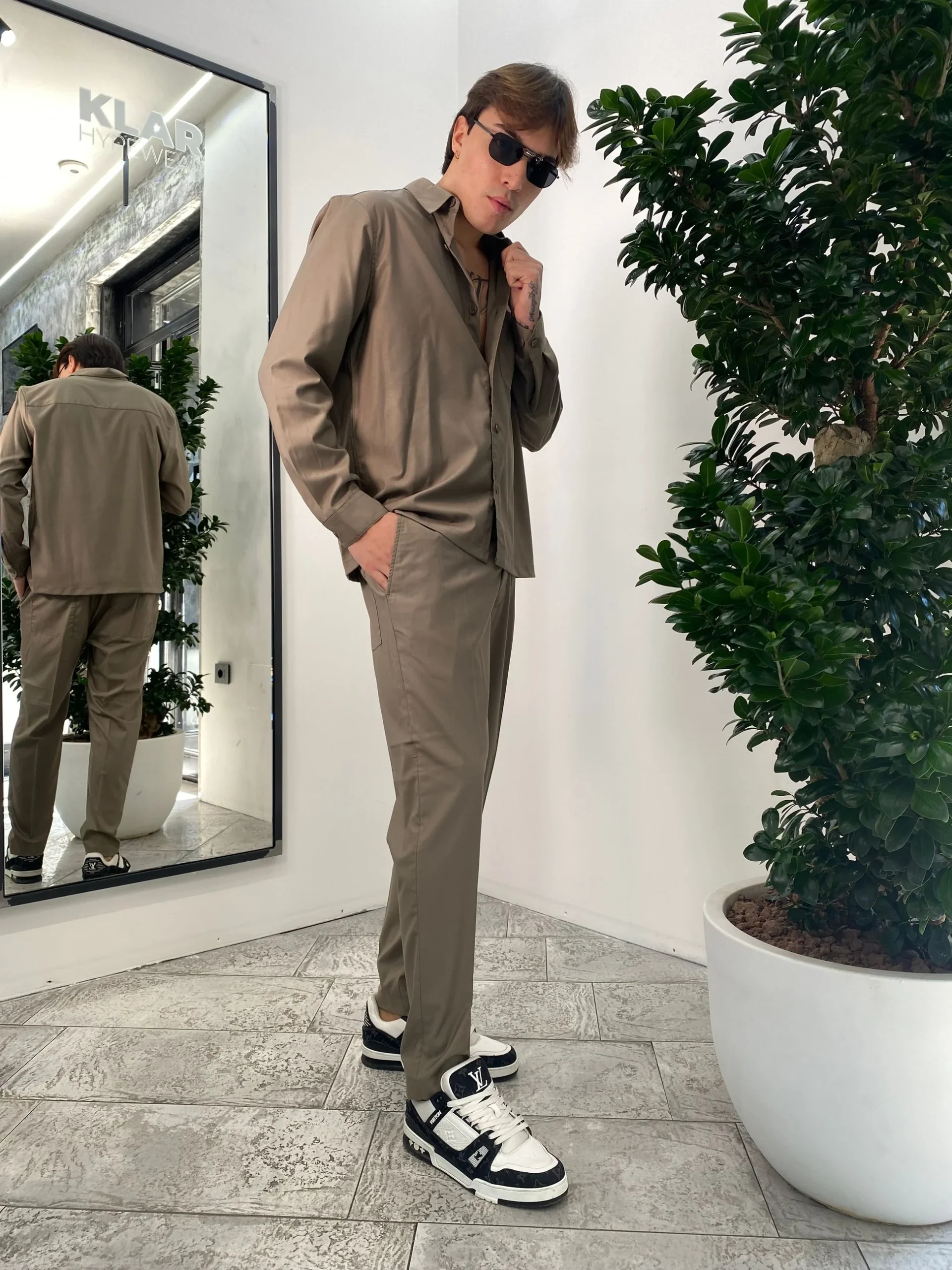 PANTALONE DA COORDINATO IN TESSUTO ELEGANTE CON COULISSE IN VITA - RELAXED FIT PSE1396SS.FAN - immagine 7