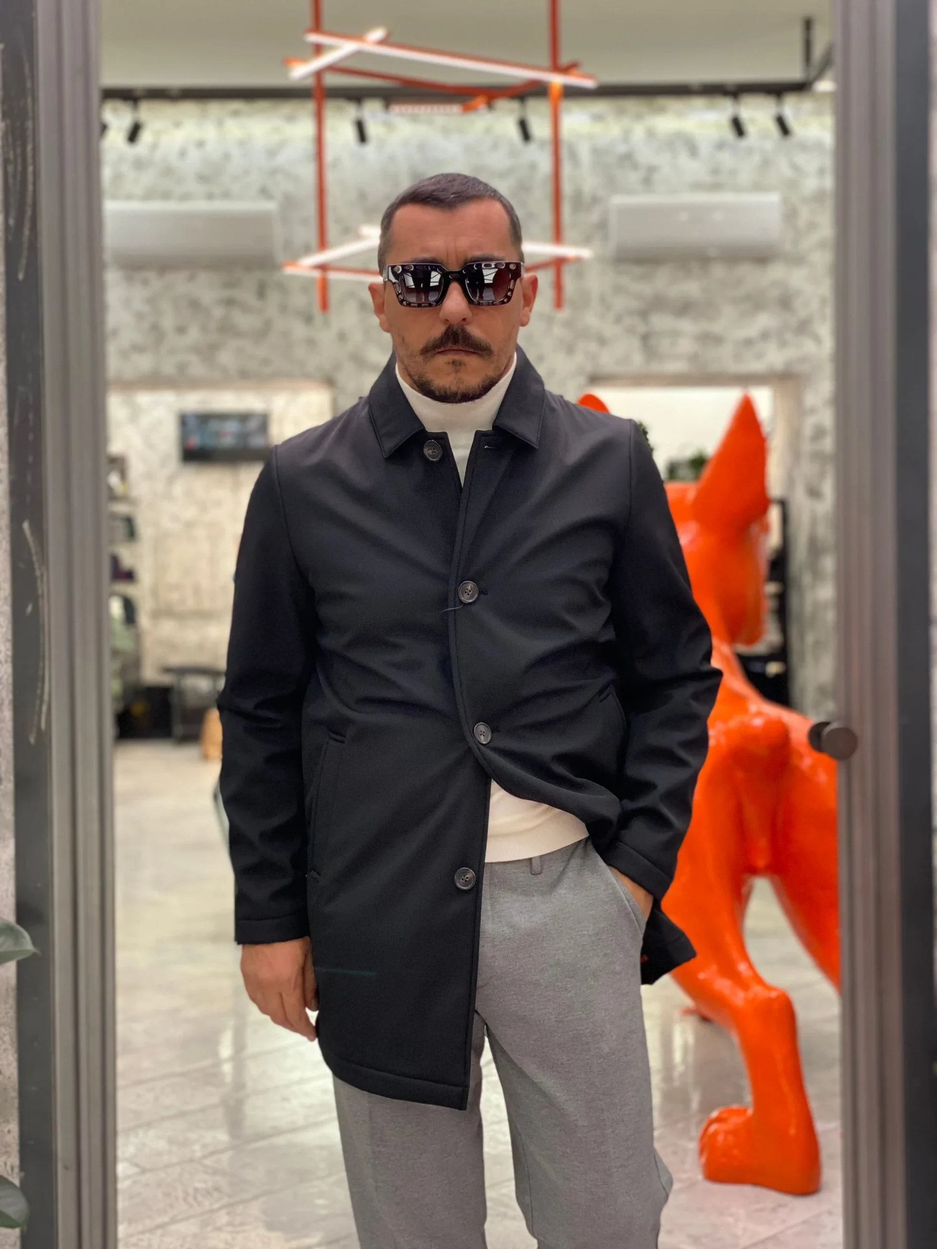 TRENCH IN TESSUTO SOFTSHELL ED INTERNO IN PILE - REGULAR FIT MK9940063.NER - immagine 5