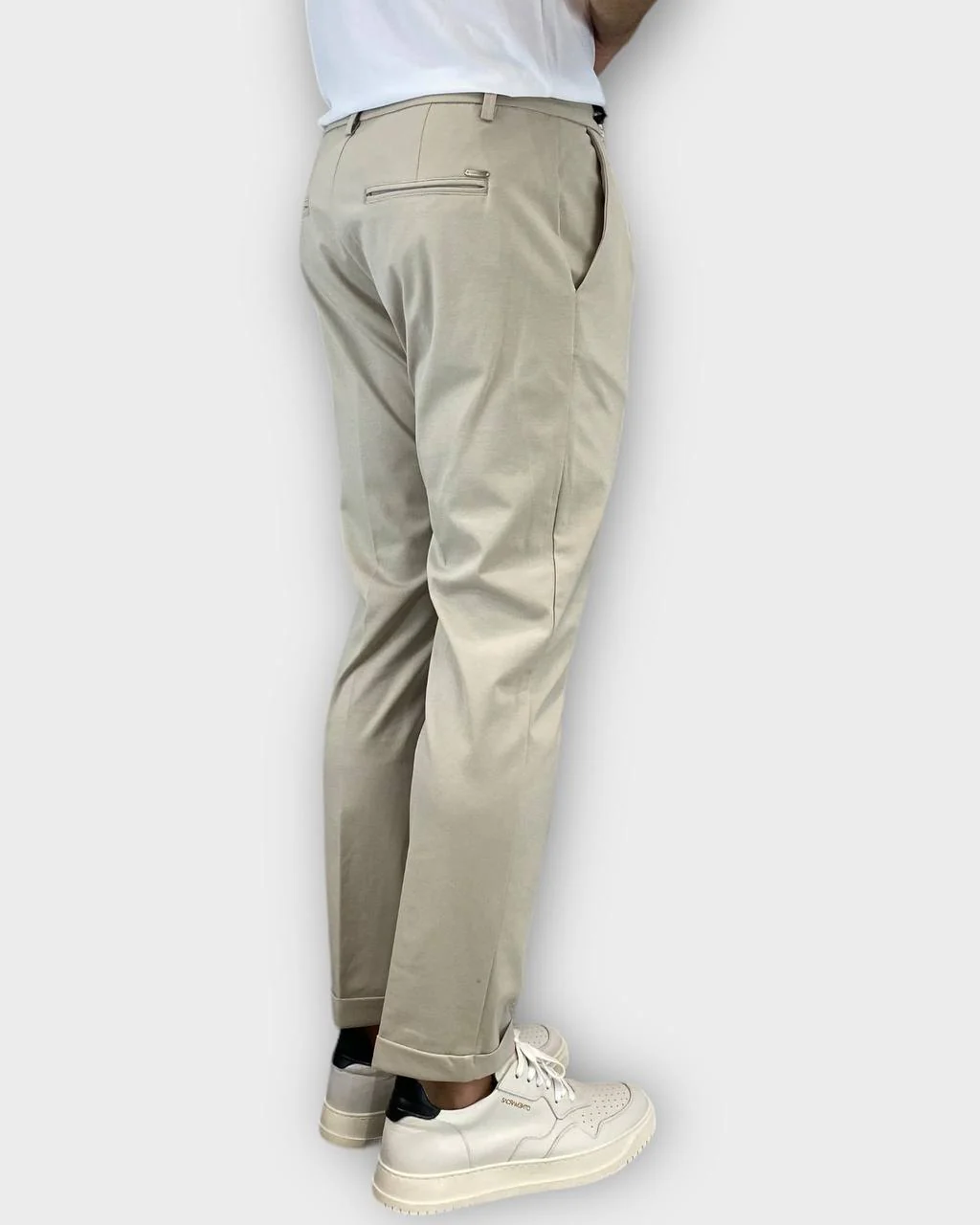 PANTALONE DA ABITO IN TESSUTO PUNTO MILANO ELASTICIZZATO, TASCA AMERICA - SLIM FIT - immagine 4