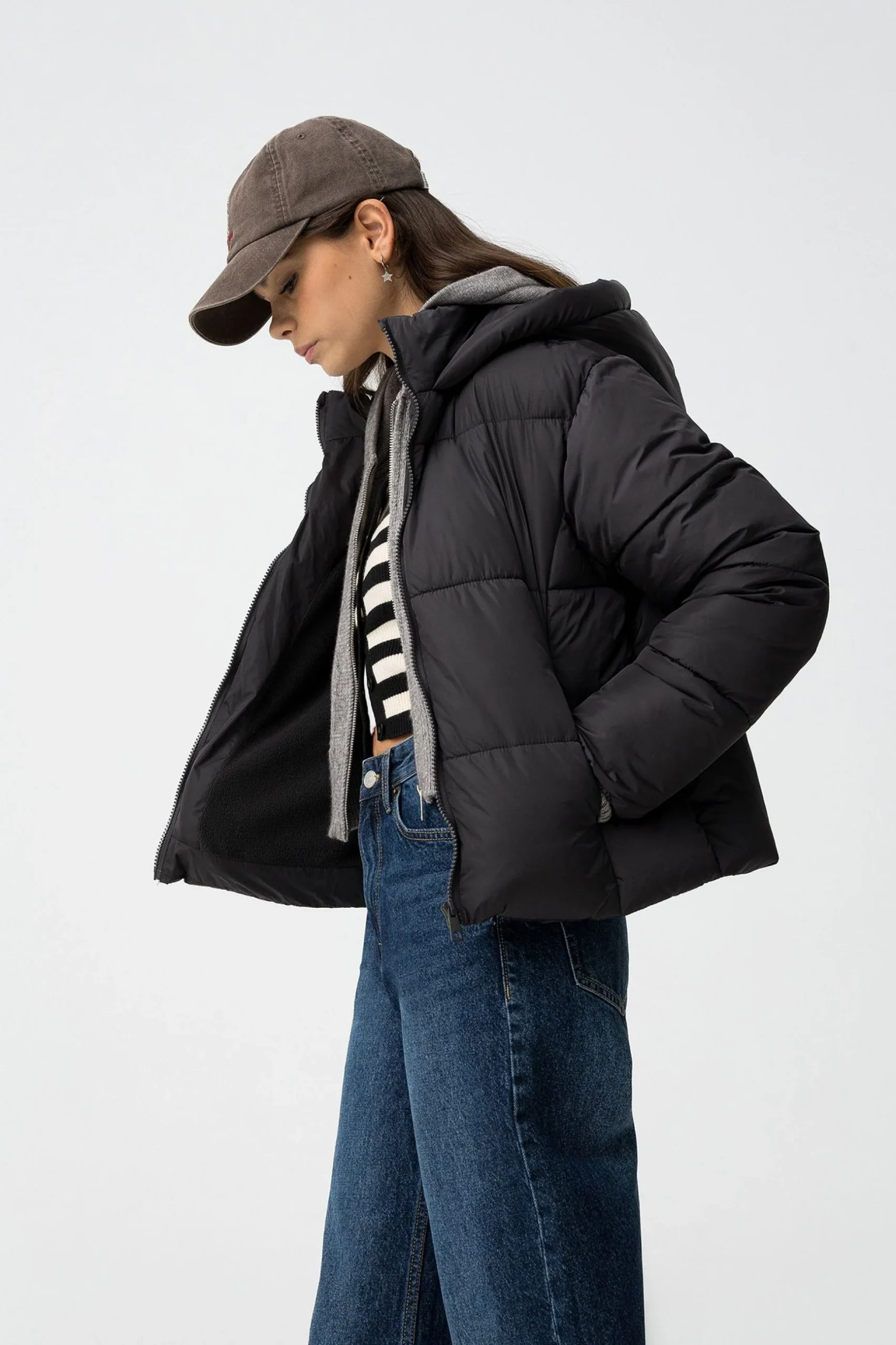 GIUBBINO NARCISA_5 TRAPUNTATO CON CAPPUCCIO E CERNIERA FRONTALE 10062700.NER - immagine 4