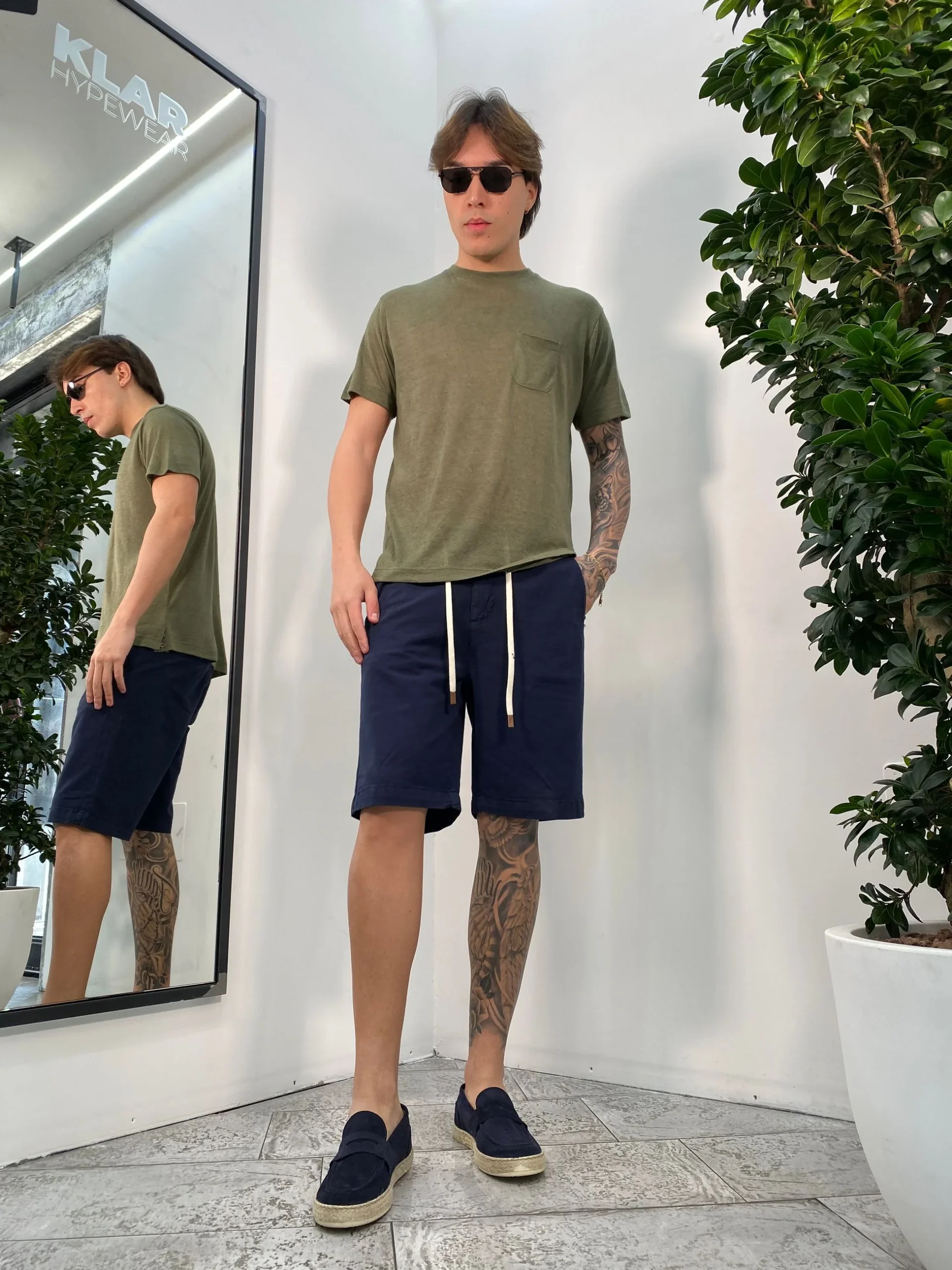 T-SHIRT IN MISTO LINO EFFETTO PUNTINATO CON TASCHINO - REGULAR FIT TE2956SS.VMIL - immagine 8