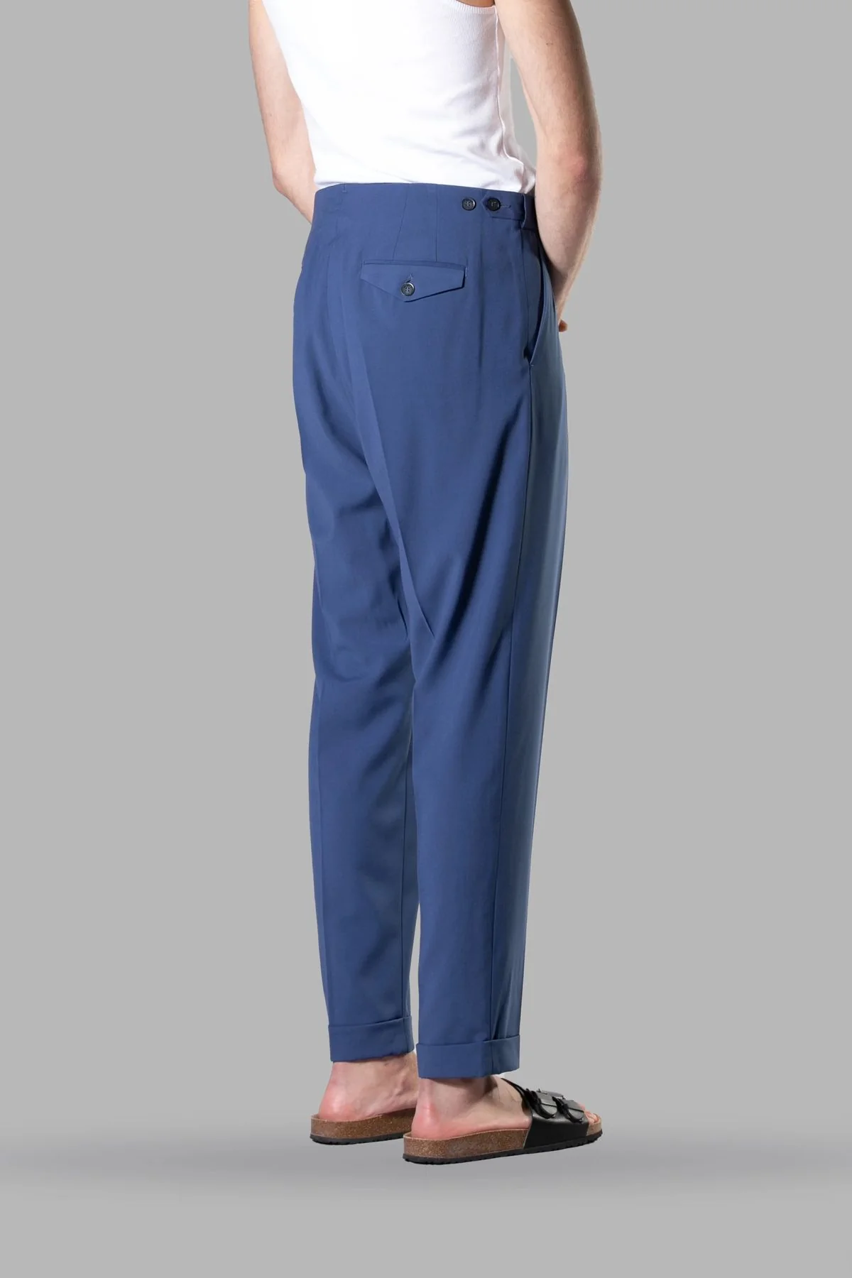 PANTALONE DA ABITO DOPPIA PINCES CON RISVOLTO AL FONDO - REGULAR FIT - immagine 3