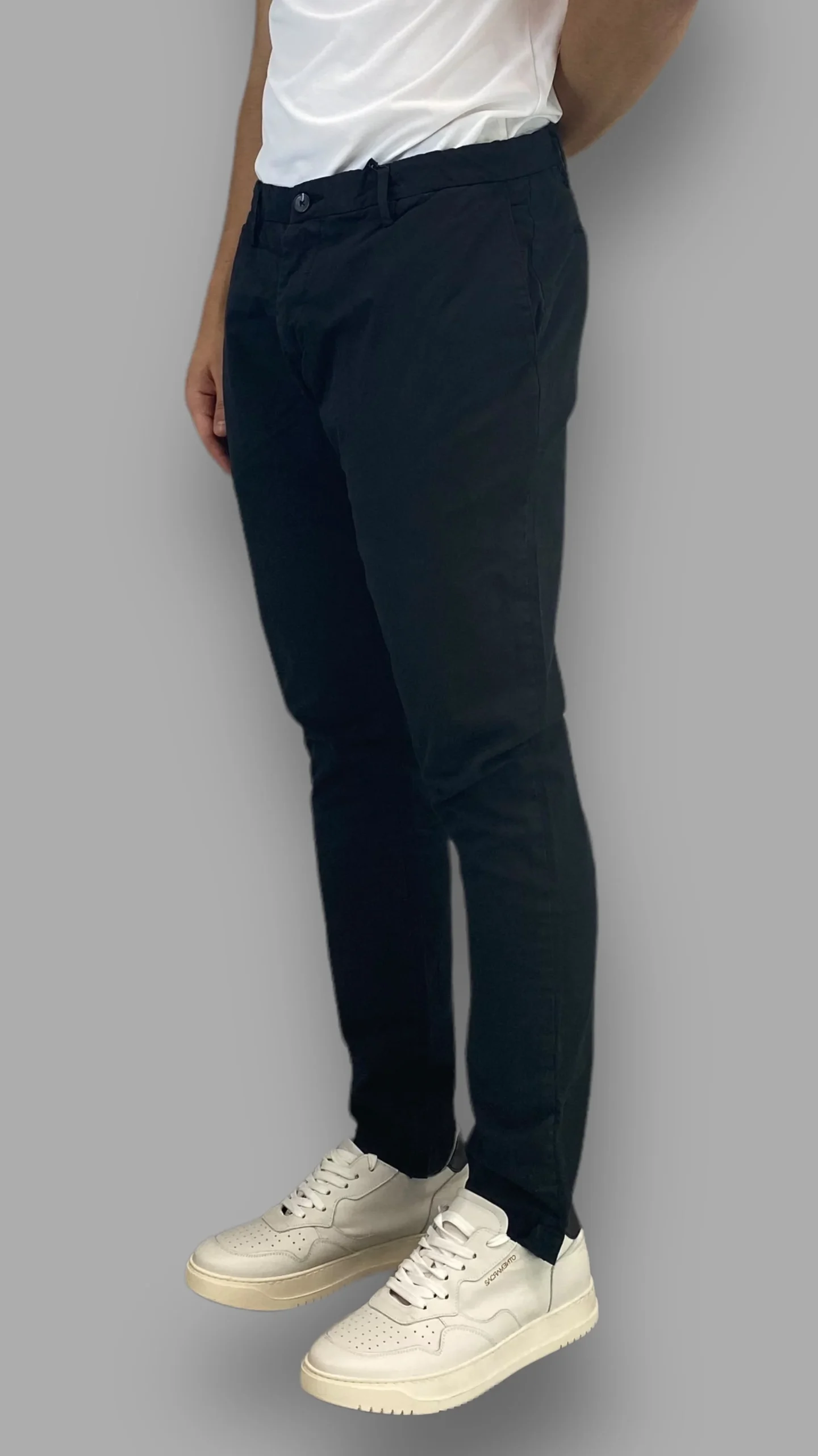 PANTALONE TASCA AMERICA IN COTONE ELASTICIZZATO BASIC - SLIM FIT - immagine 8