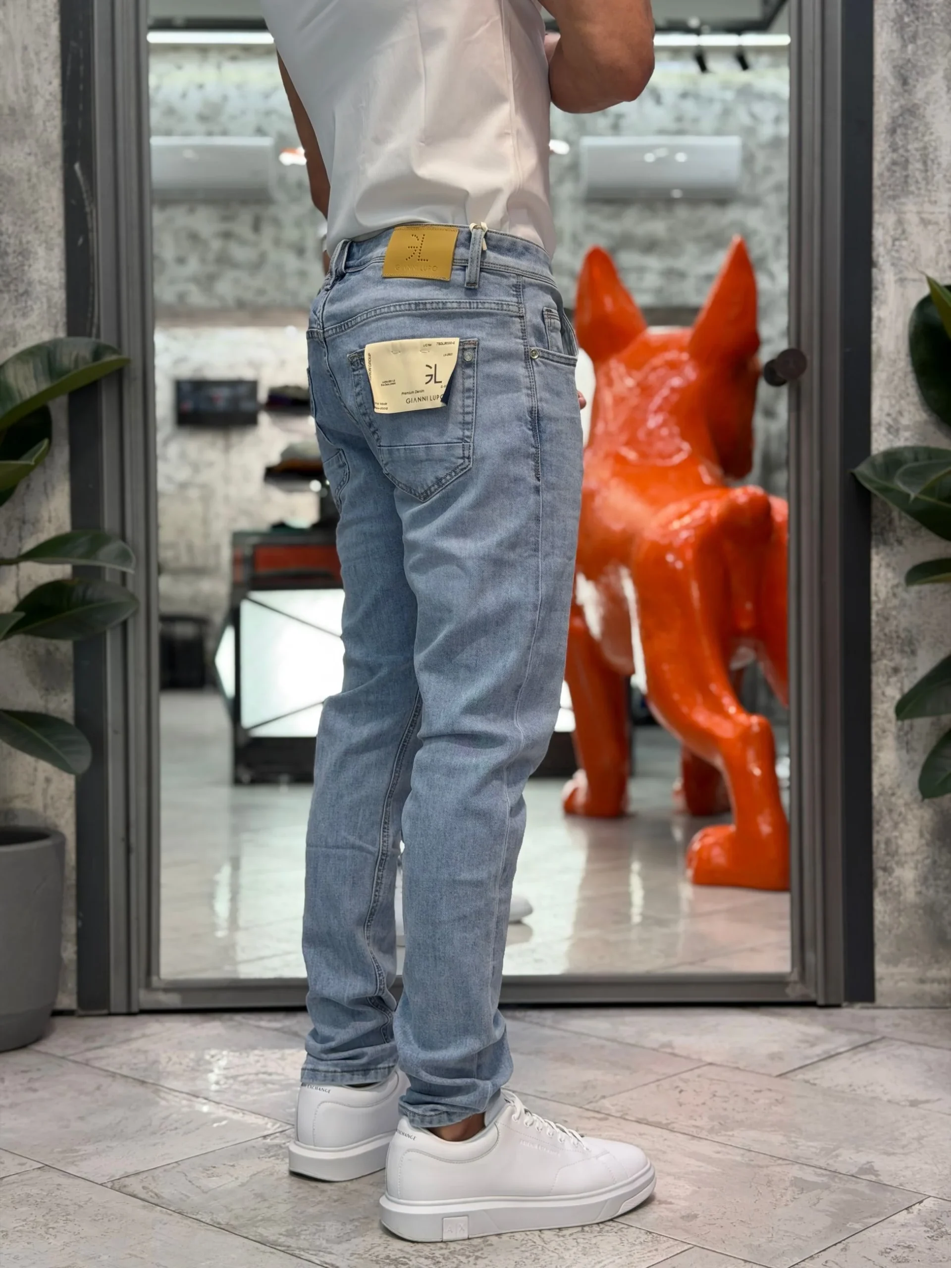 JEANS BRUCE 5 TASCHE LIGHT WASH IN TELA ELASTICIZZATA - REGULAR SLIM FIT GL6500Q - immagine 4
