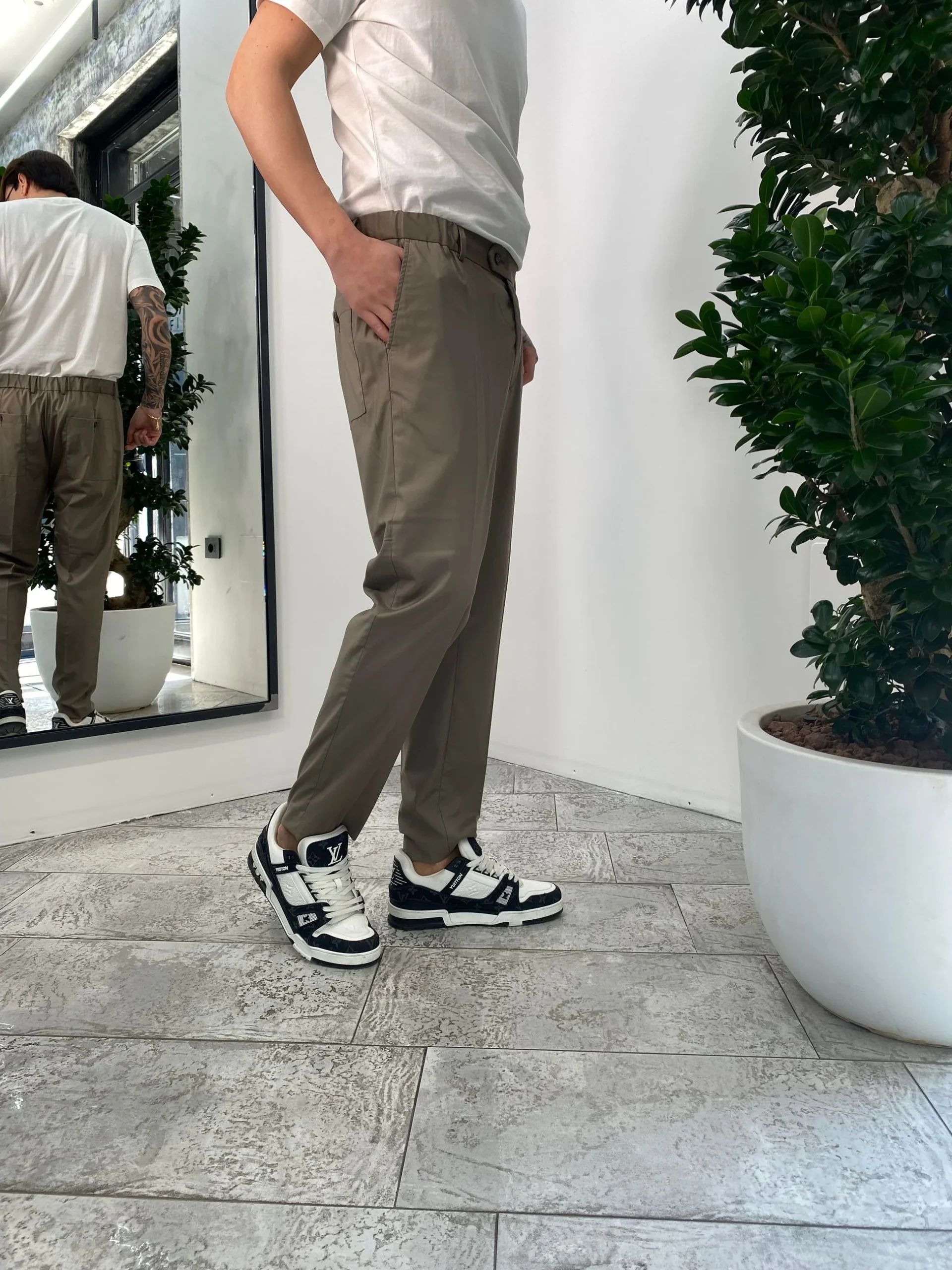 PANTALONE DA COORDINATO IN TESSUTO ELEGANTE CON COULISSE IN VITA - RELAXED FIT PSE1396SS.FAN - immagine 4