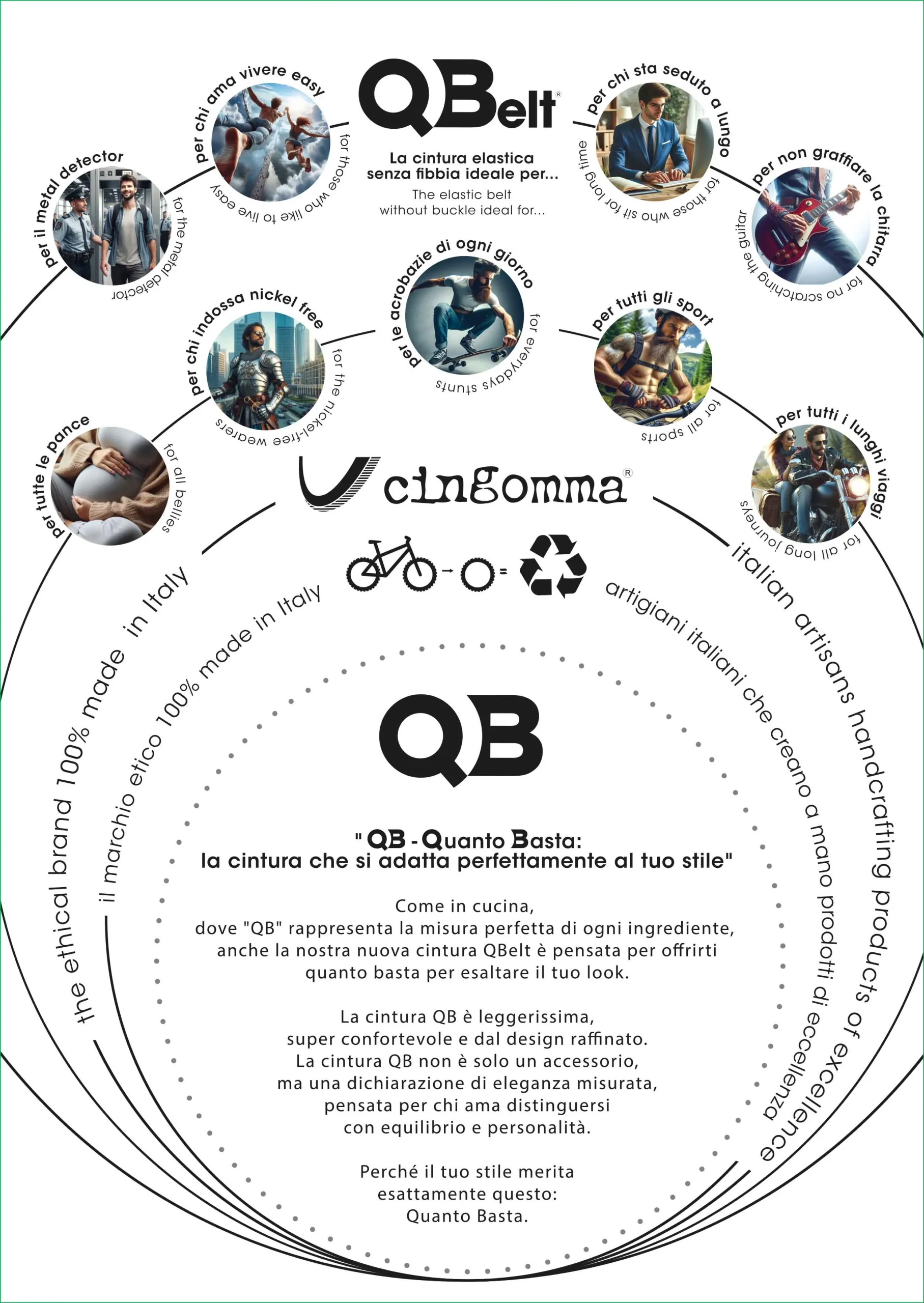 123456 Cintura elastica Cucitura Rosso - immagine 4