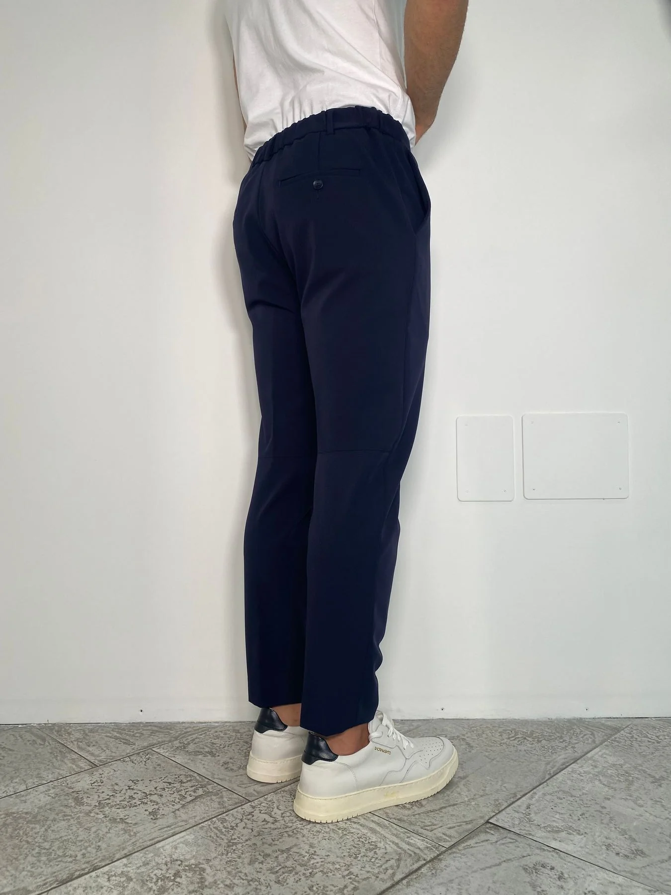 PANTALONE DA COMPLETO "NO STIRO" IN TESSUTO TECNICO ELASTICIZZATO CON COULISSE IN VITA - REGULAR FIT - immagine 4