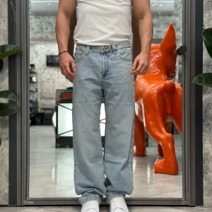 JEANS MAX LIGHT WASH SABBIATO CON MICRO ABRASIONI - WIDE FIT GL8015M