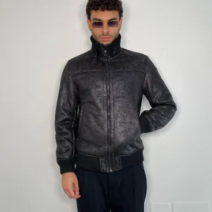 ECOMONTONE EFFETTO VINTAGE CON COLLO ALTO ED ELASTICO AL FONDO - REGULAR FIT