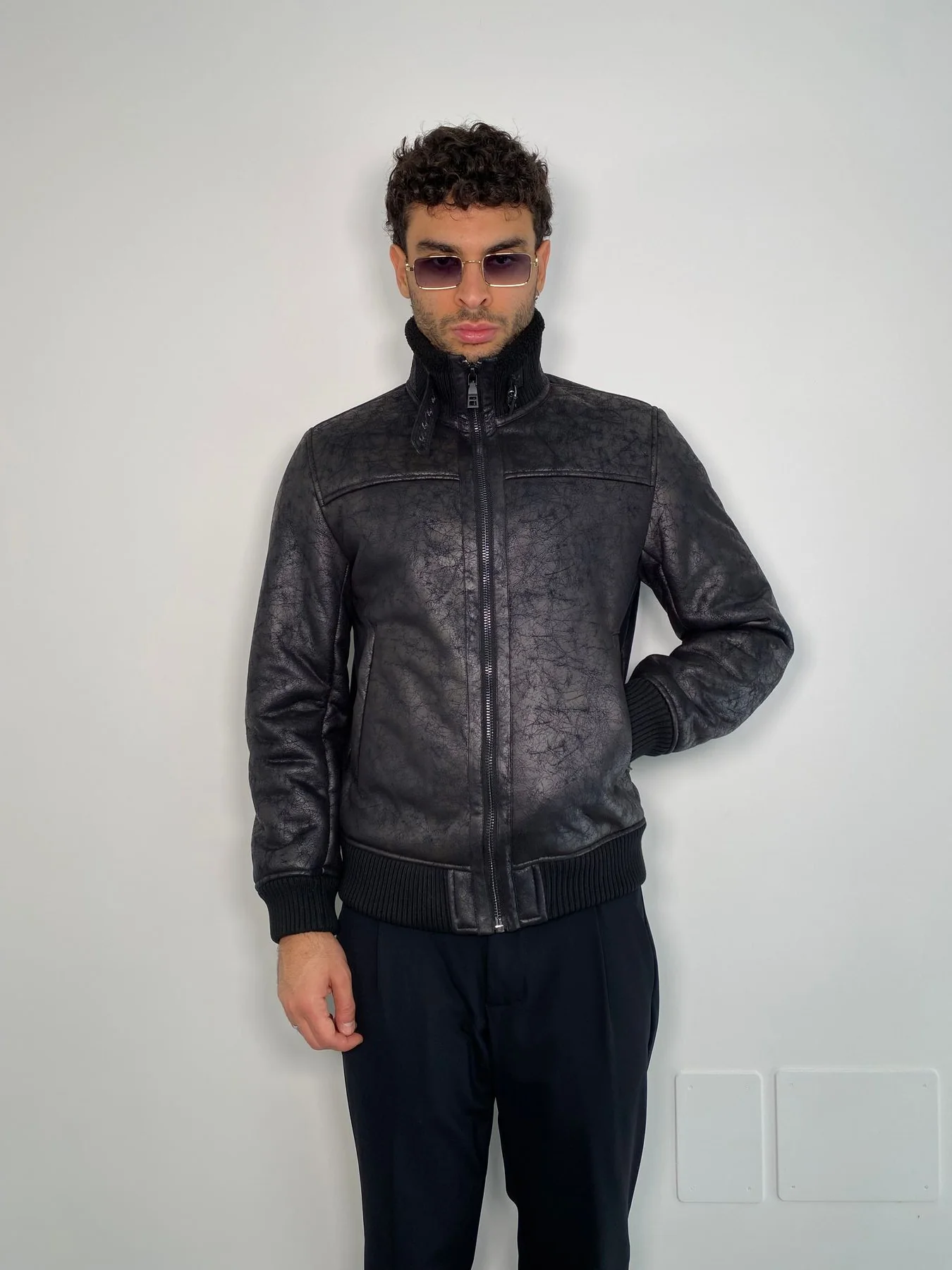 ECOMONTONE EFFETTO VINTAGE CON COLLO ALTO ED ELASTICO AL FONDO - REGULAR FIT - immagine 2