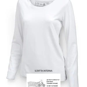 SINGER T-Shirt Donna manica lunga Bianco