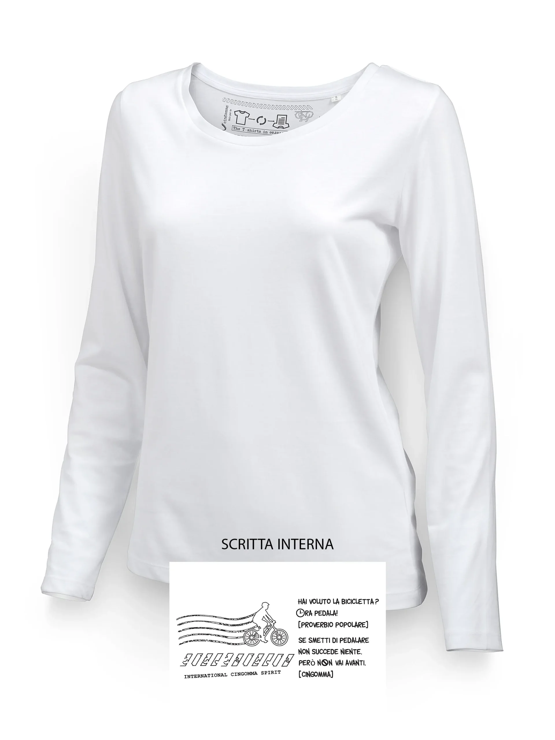 SINGER T-Shirt Donna manica lunga Bianco