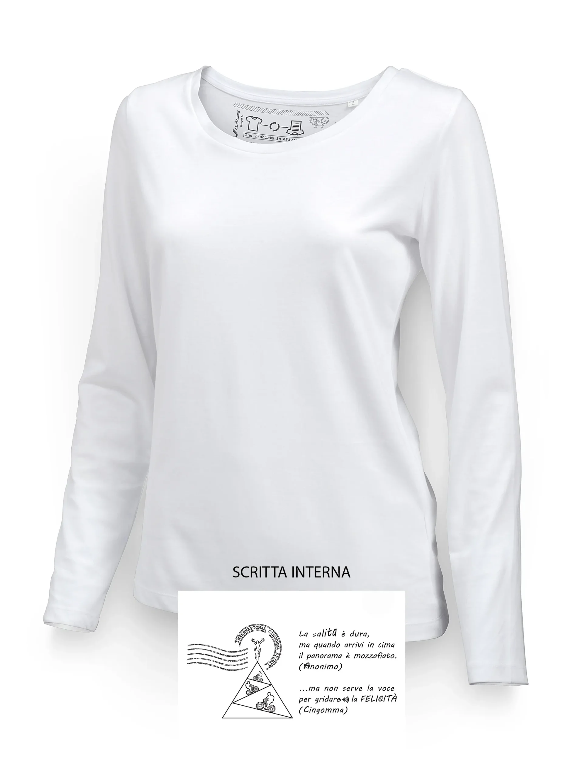 SINGER T-Shirt Donna manica lunga Bianco - immagine 2