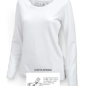 SINGER T-Shirt Donna manica lunga Bianco