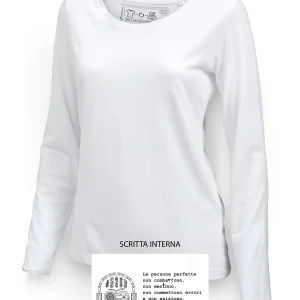 SINGER T-Shirt Donna manica lunga Bianco