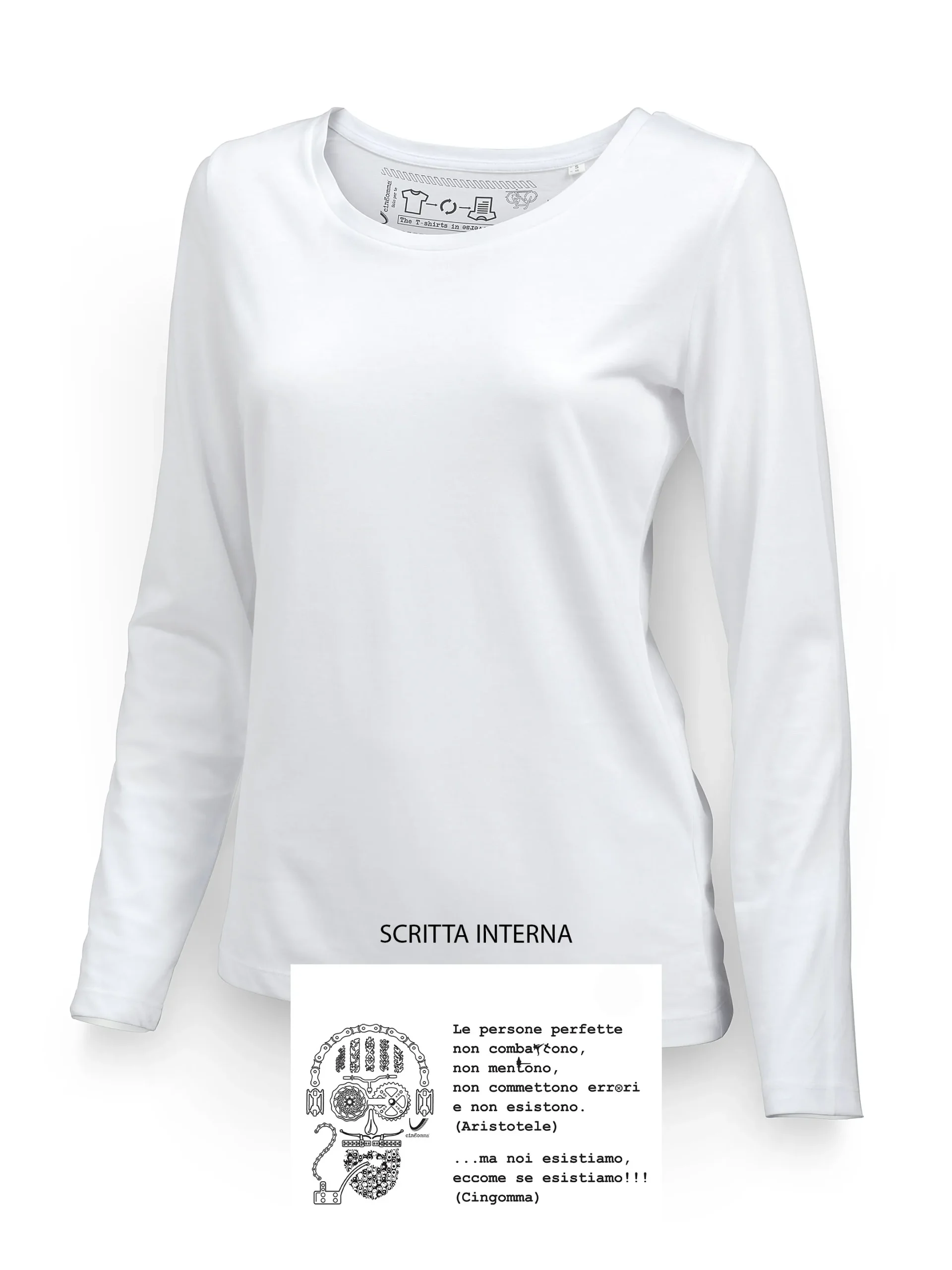 SINGER T-Shirt Donna manica lunga Bianco