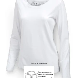 SINGER T-Shirt Donna manica lunga Bianco