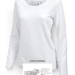 SINGER T-Shirt Donna manica lunga Bianco