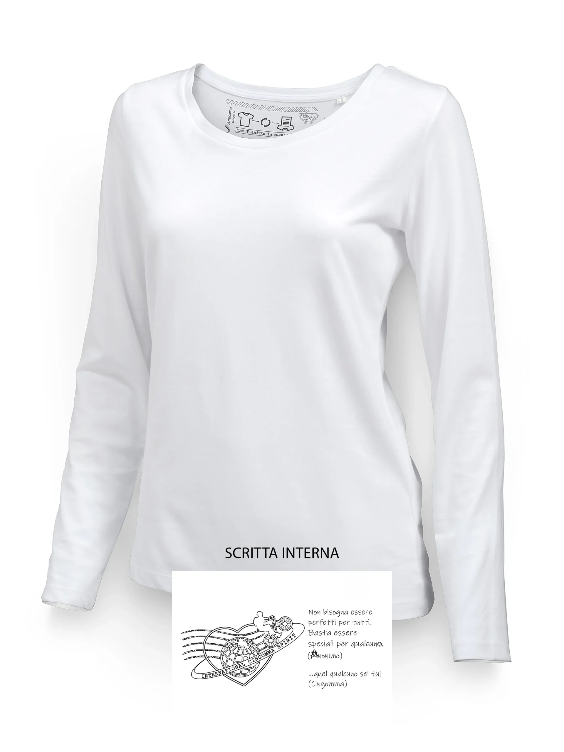 SINGER T-Shirt Donna manica lunga Bianco - immagine 2