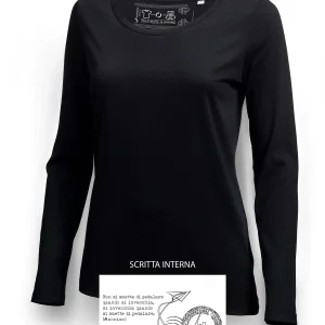 SINGER T-Shirt Donna manica lunga Nero