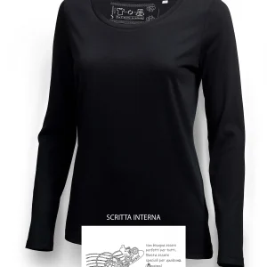 SINGER T-Shirt Donna manica lunga Nero