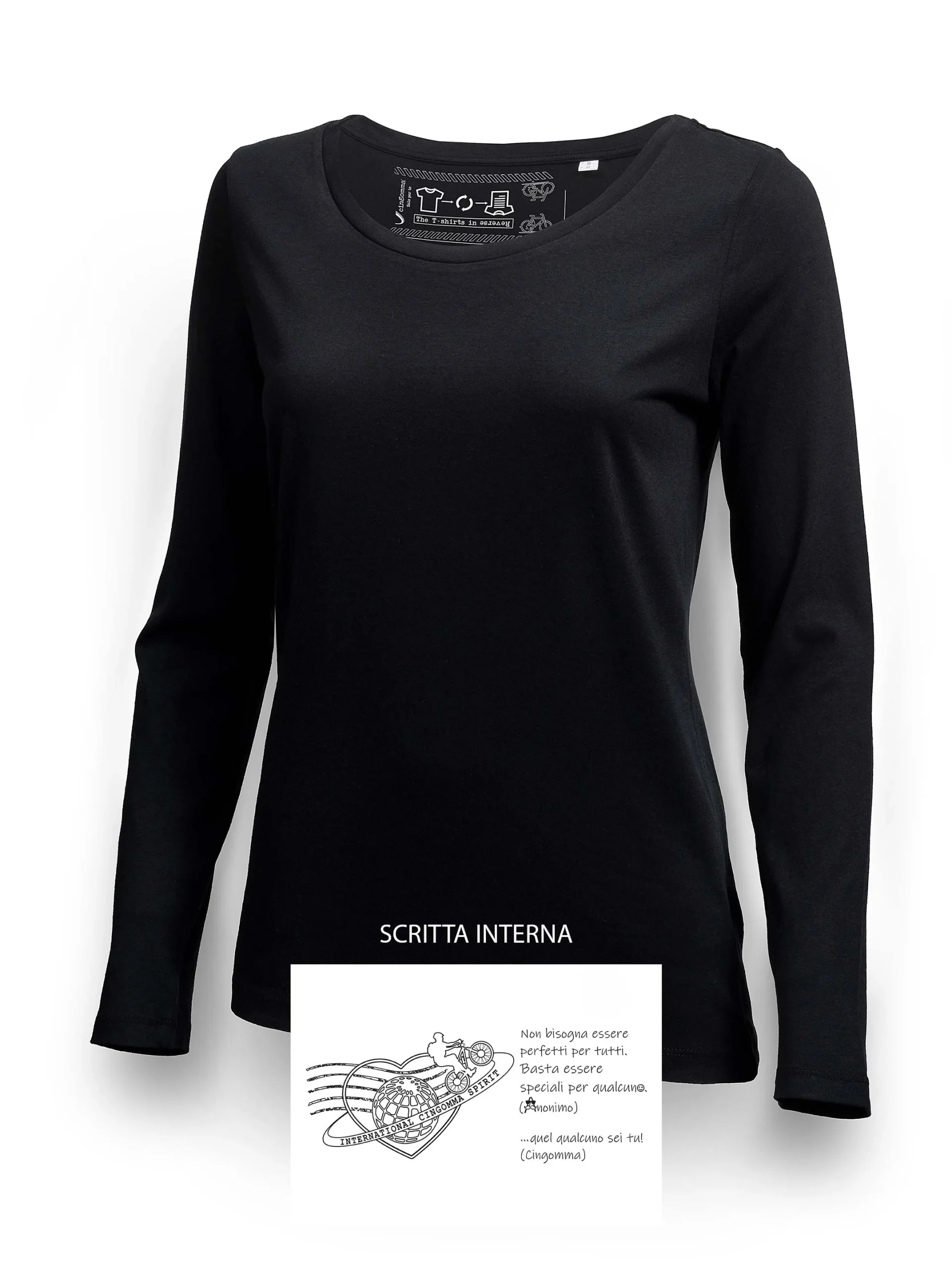 SINGER T-Shirt Donna manica lunga Nero