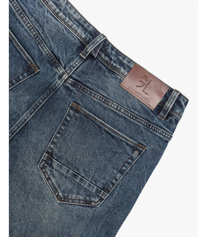 JEANS BRUCE IN TELA ELASTICIZZATA LAVAGGIO MEDIO CON STRAPPI - REGULAR/SLIM FIT GL6385Q - immagine 7