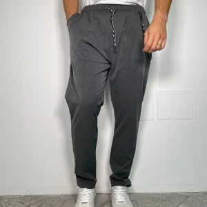 PANTALACCIO LEONARD IN TESSUTO ELASTICIZZATO CON ACCESSORIO CATENA REMOVIBILE - REGULAR FIT