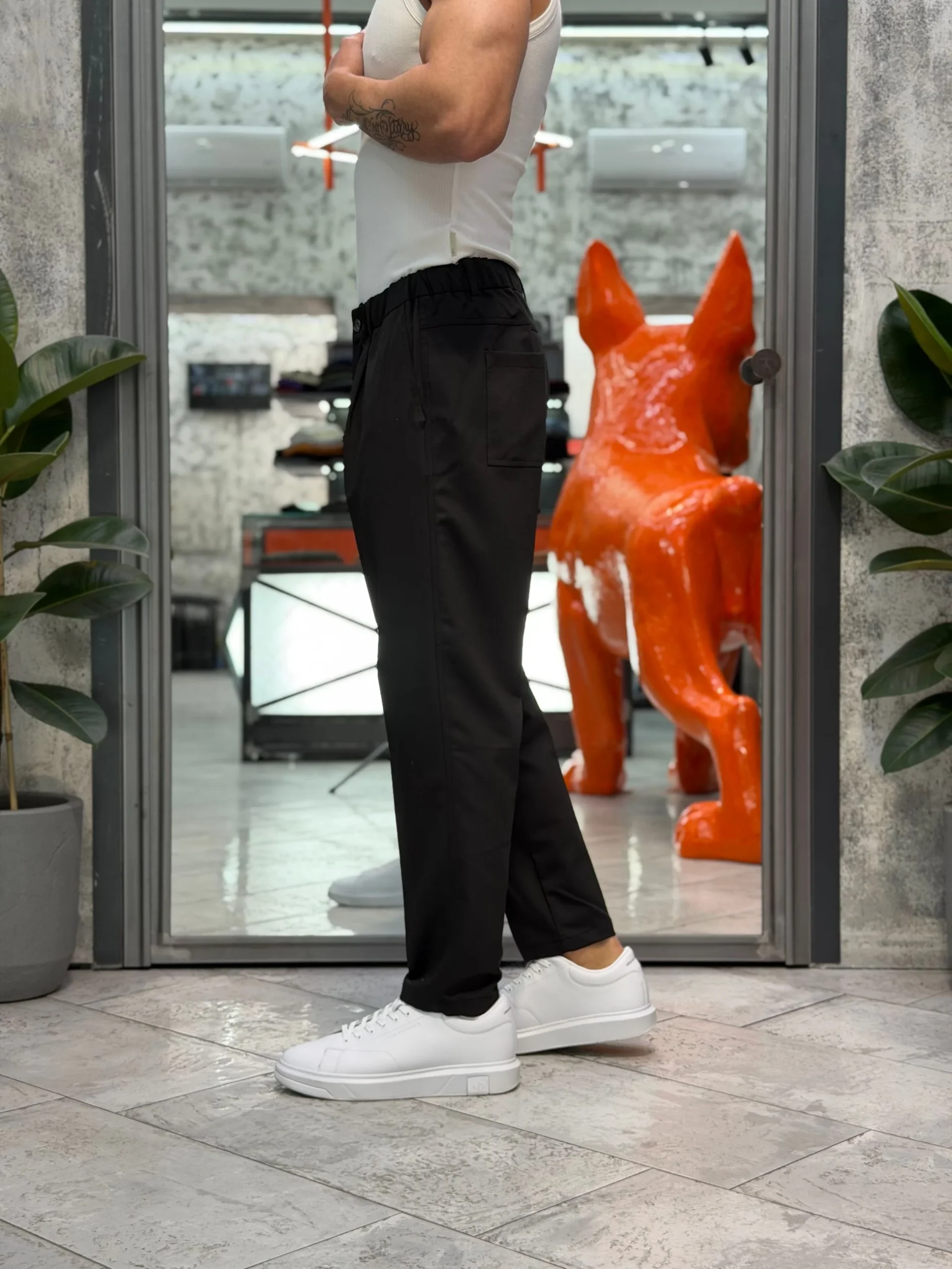 PANTALONE DA COMPLETO TASCA AMERICA CON COULISSE IN VITA - COMFORT FIT GL004LT.NER - immagine 3