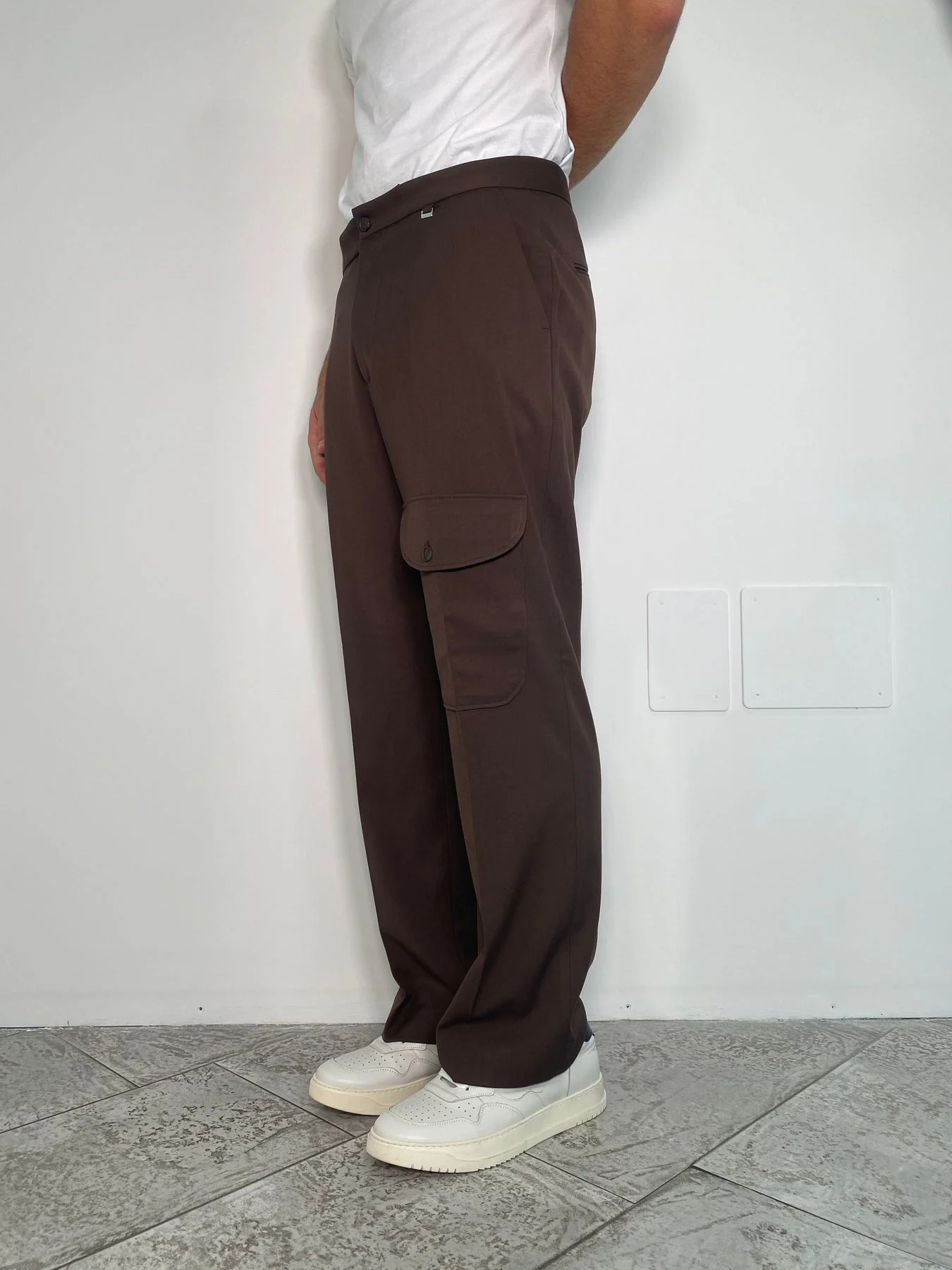 PANTALONE DA COORDINATO FONDO AMPIO CON TASCONE SUL DAVANTI - RELAXED FIT - immagine 4
