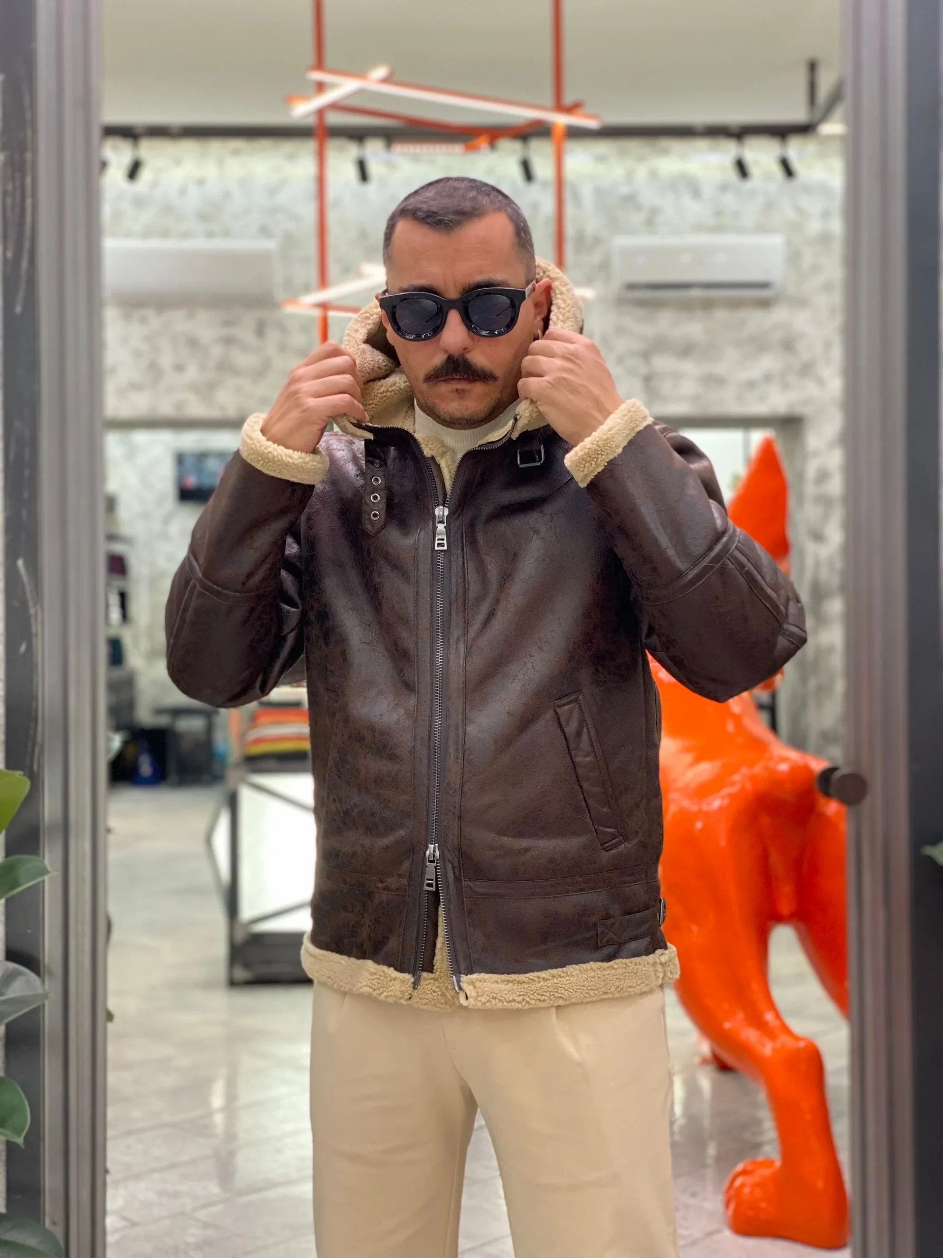 ECOMONTONE CON CAPPUCCIO EFFETTO MARMORIZZATO - REGULAR FIT BGI1092SS.MOR - immagine 5