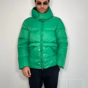 PIUMINO MODELLO BOMBER CON CAPPUCCIO E TASCHE A SCOMPARSA - REGULAR FIT