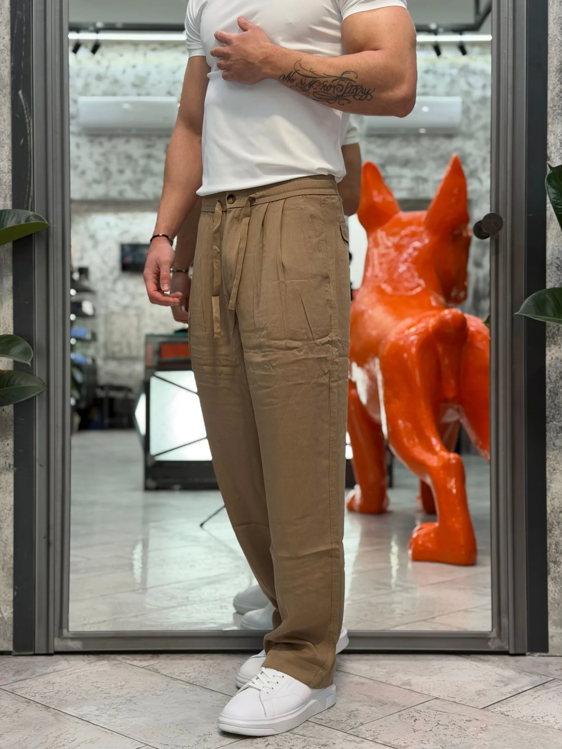 PANTALACCIO DA COMPLETO IN MORBIDO TESSUTO LYOCELL CON TASCA AMERICA - OVER FIT GLW084G.CAM - immagine 4